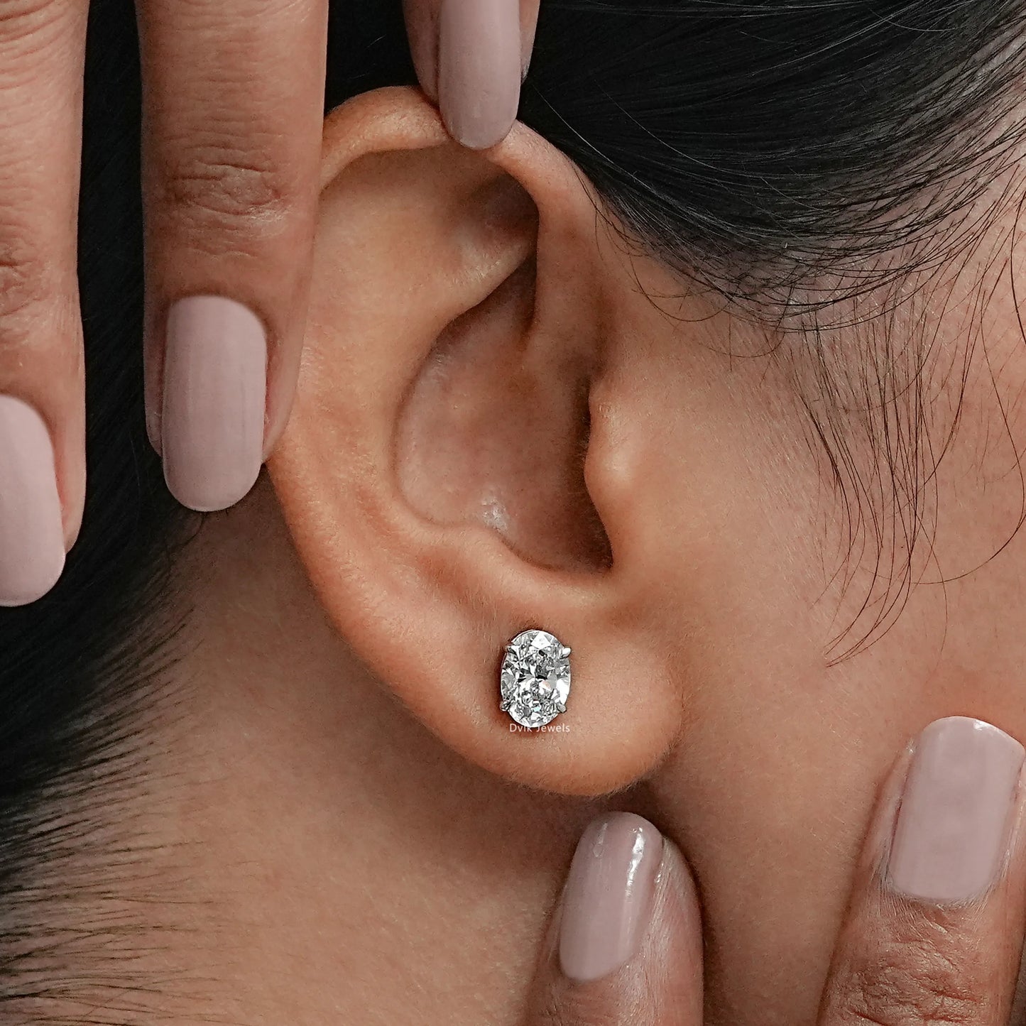 Oval Lab Grown Diamond Stud Earrings