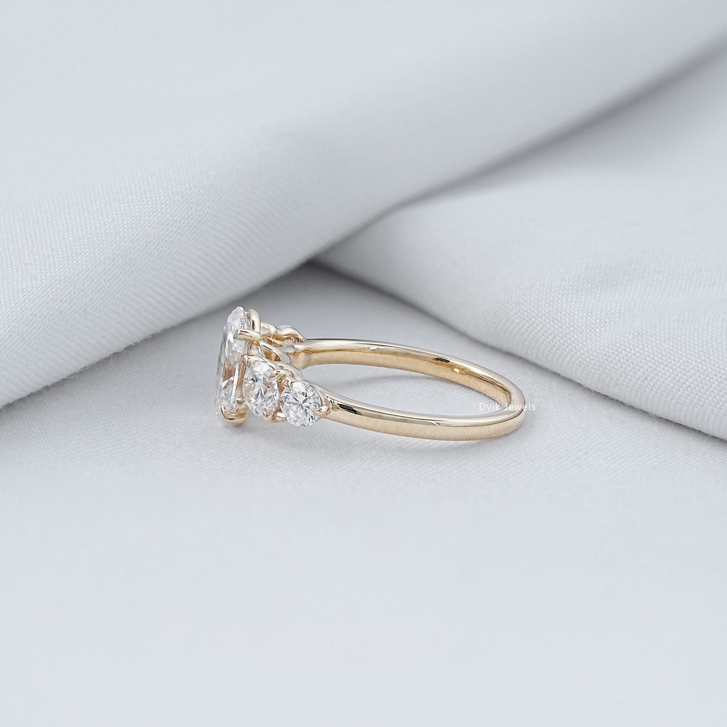 Oval Cut Lab Diamond Five Stone Ring