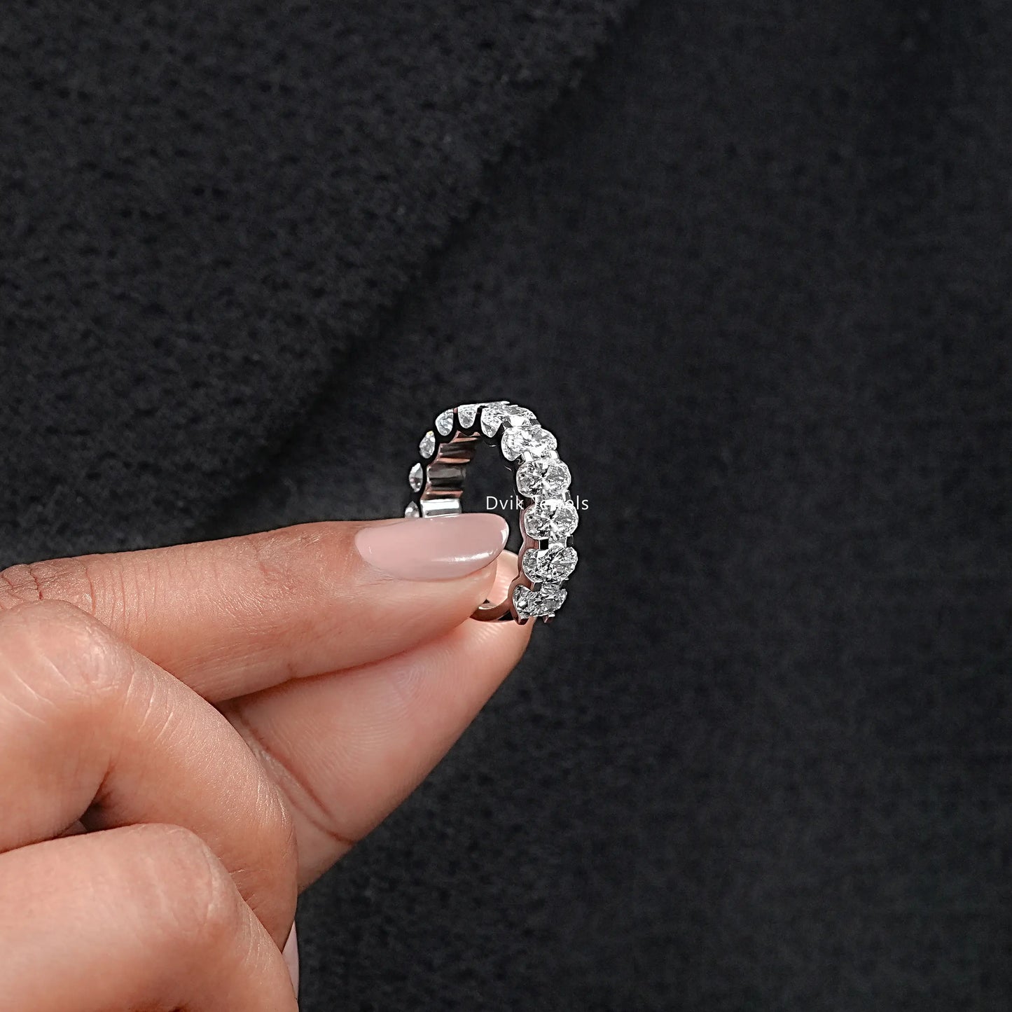Oval Lab Grown Diamond Eternity Wedding Band