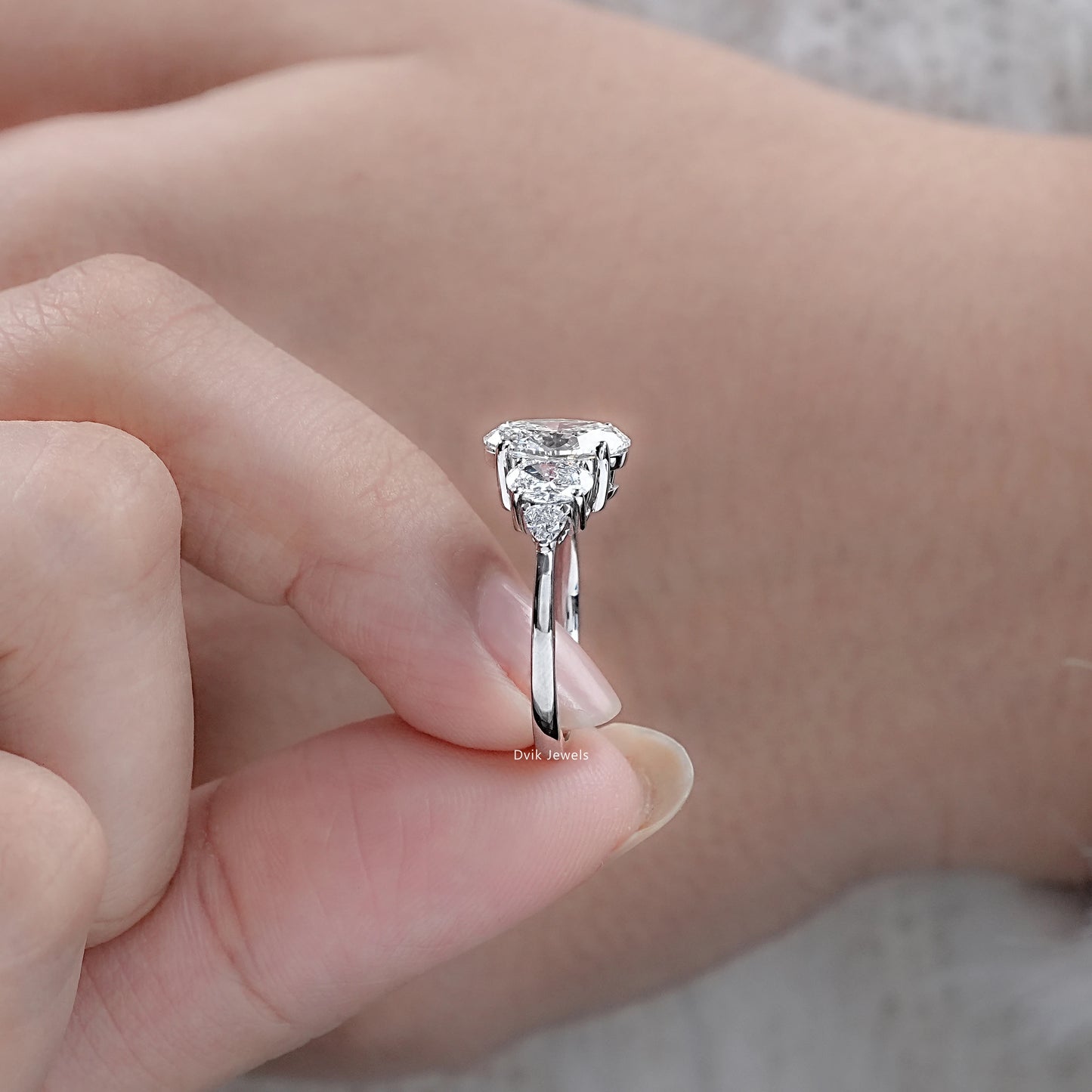 Lab Grown Diamond Oval Cut Five Stone Ring