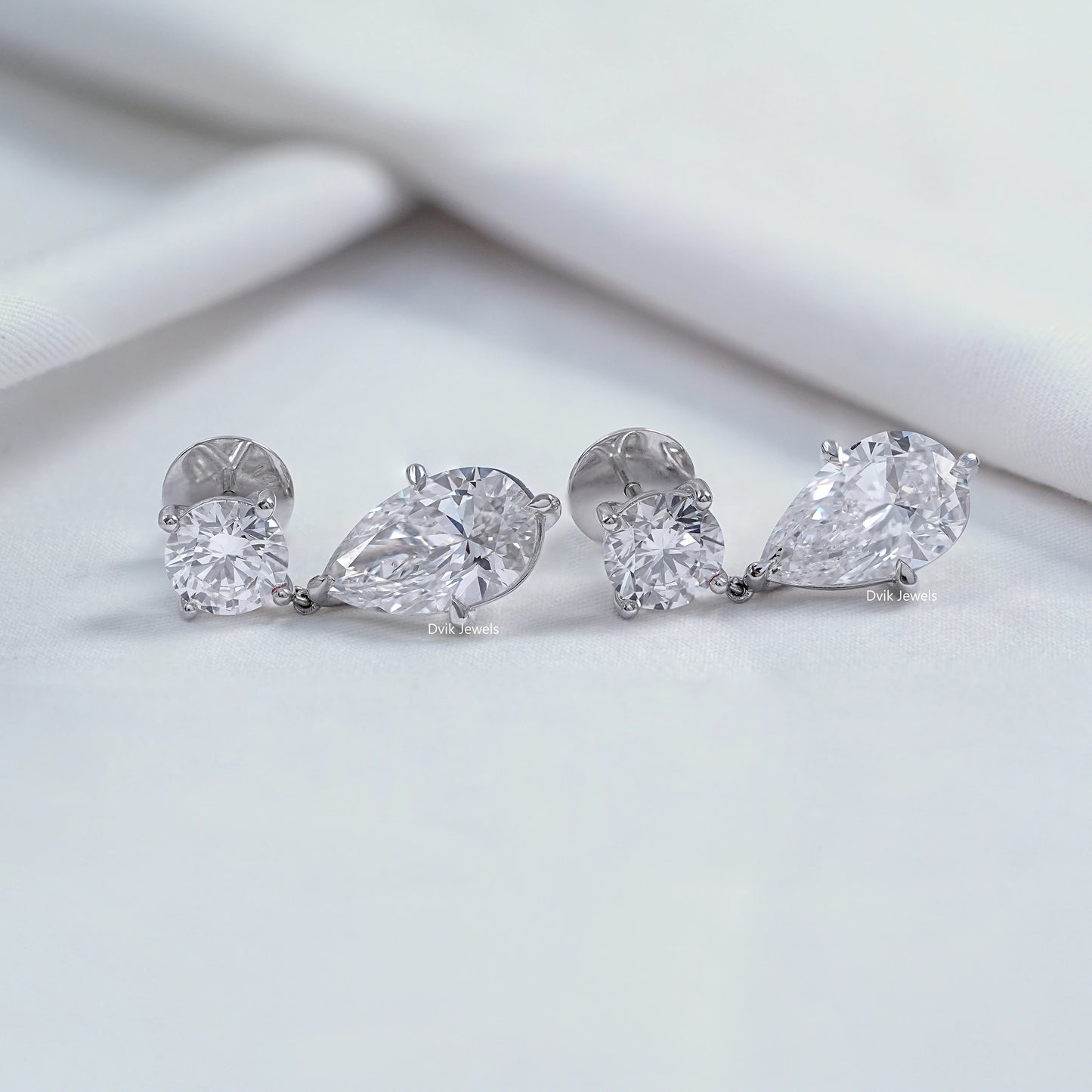 Pear Cut Lab Diamond Dangle Earrings