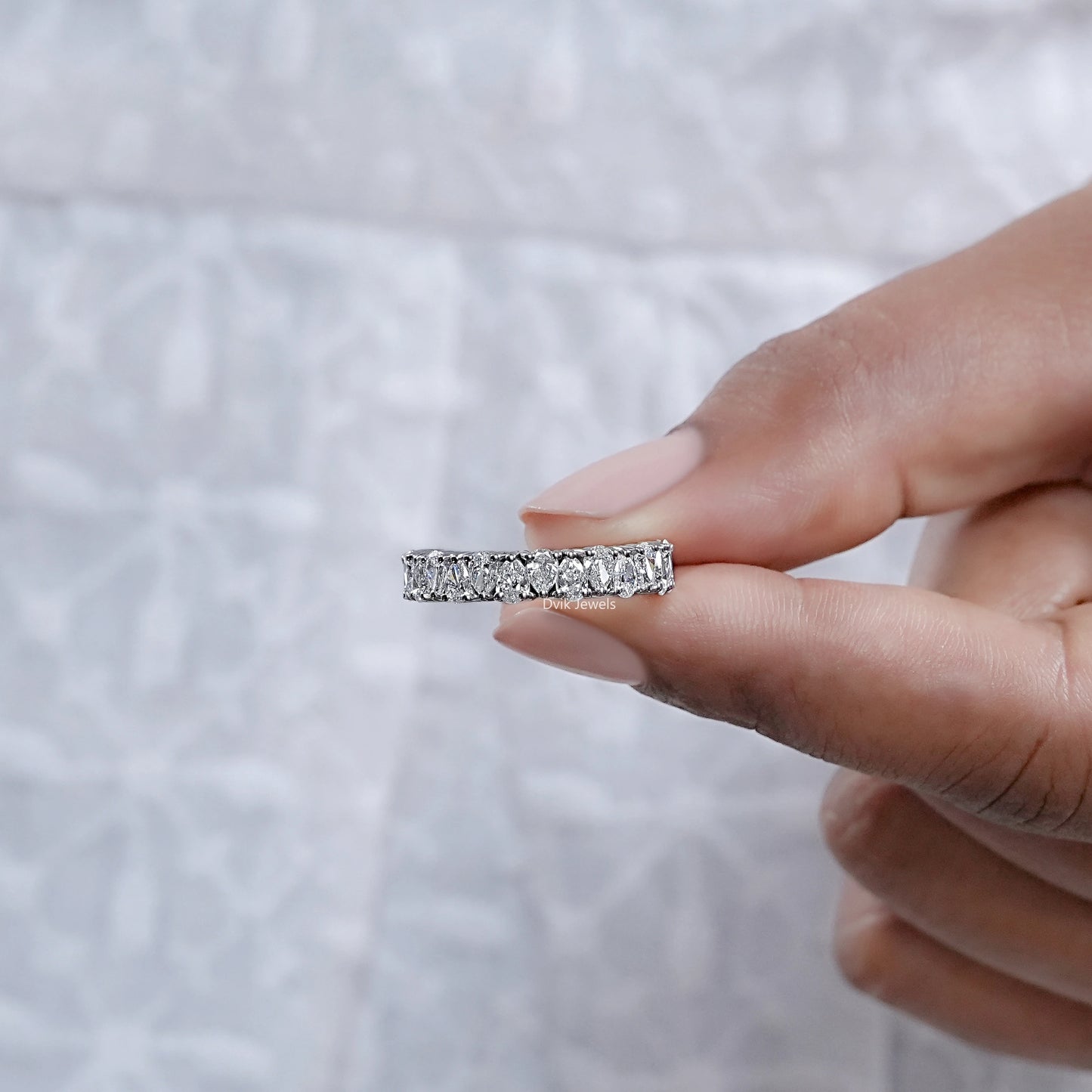 Pear Cut Lab Diamond Eternity Band