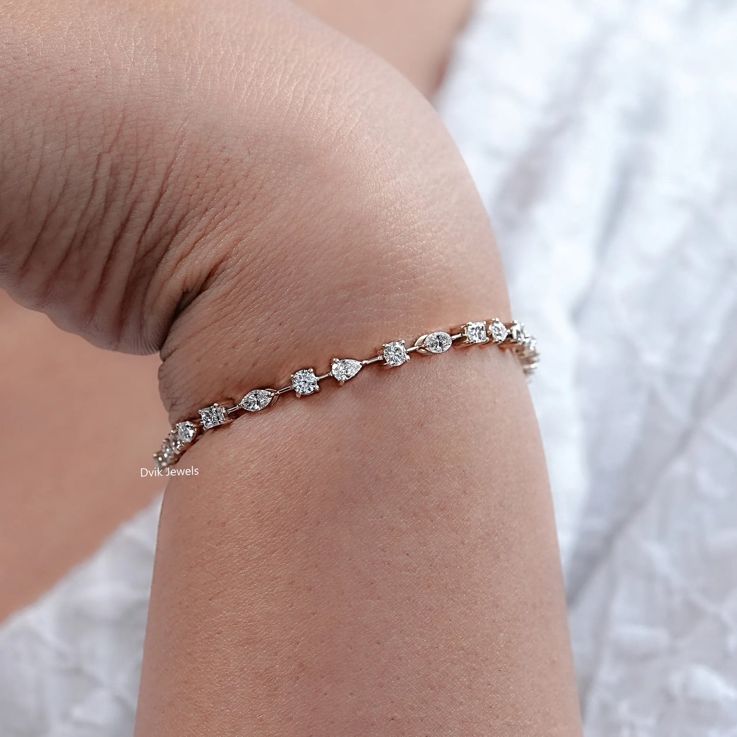 Multi Shape Lab Diamond Stackable Tennis Bracelet