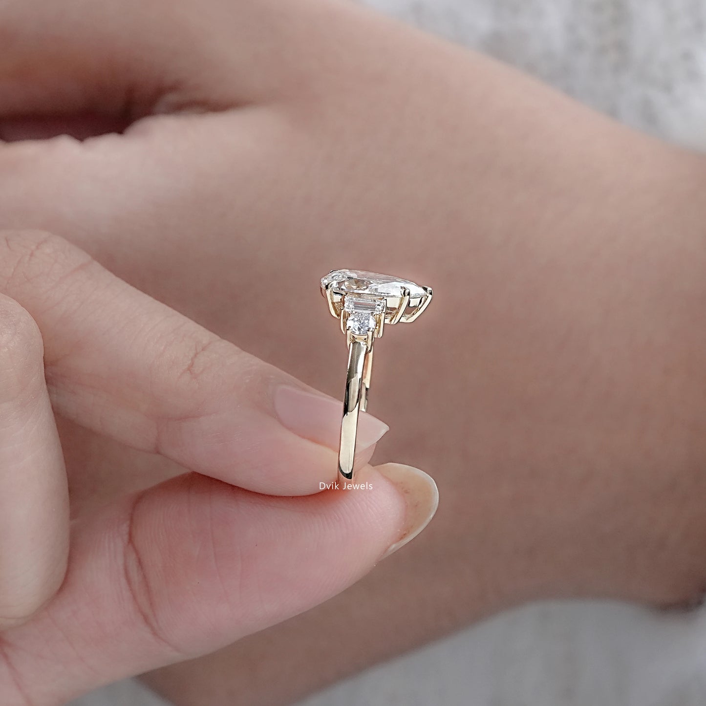 5 Stone Lab Diamond Anniversary Ring