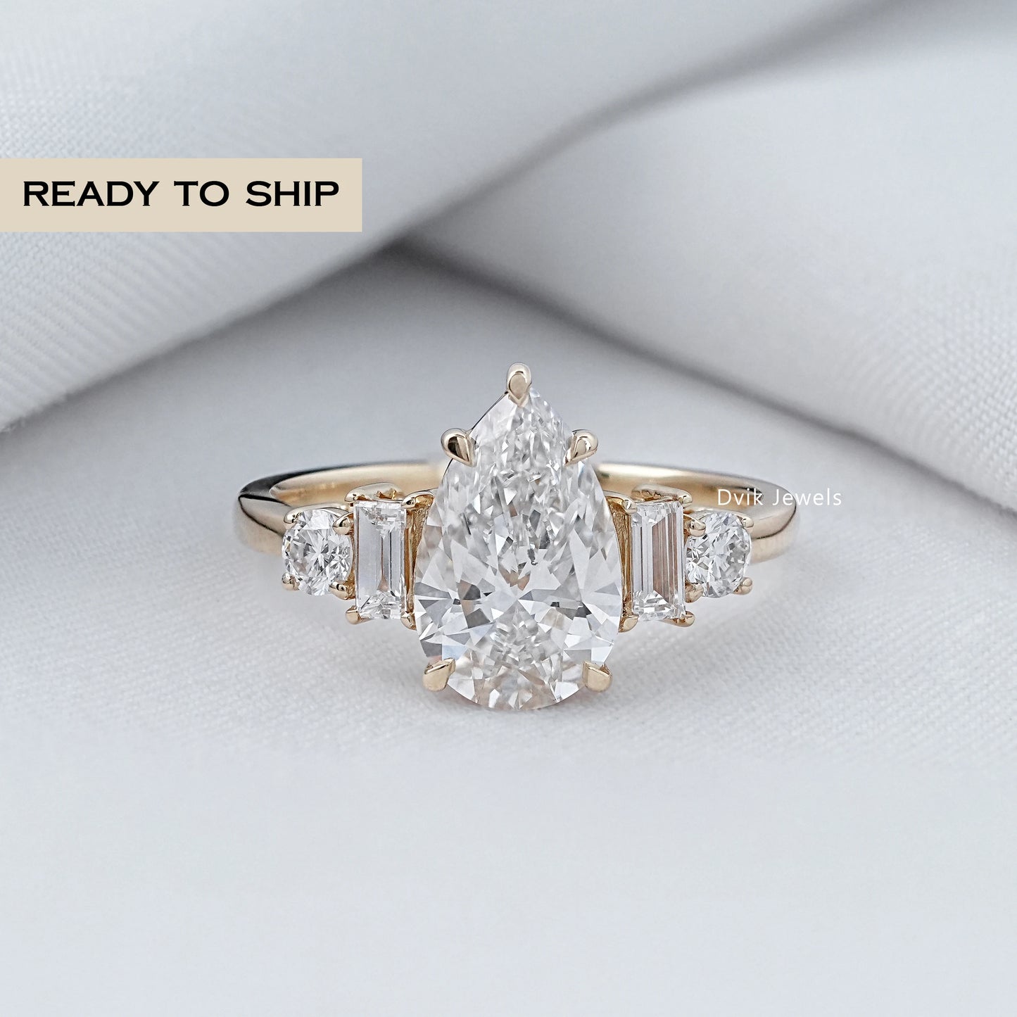 5 Stone Lab Diamond Anniversary Ring