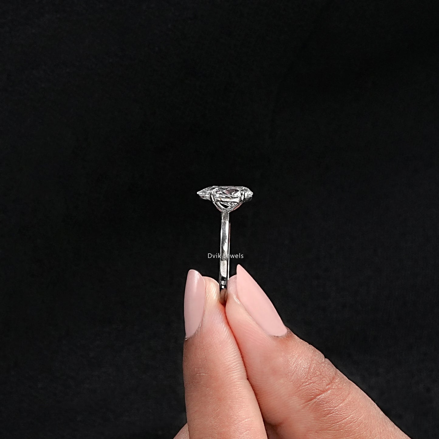 Pear Cut Lab Grown Diamond Solitaire Engagement Ring