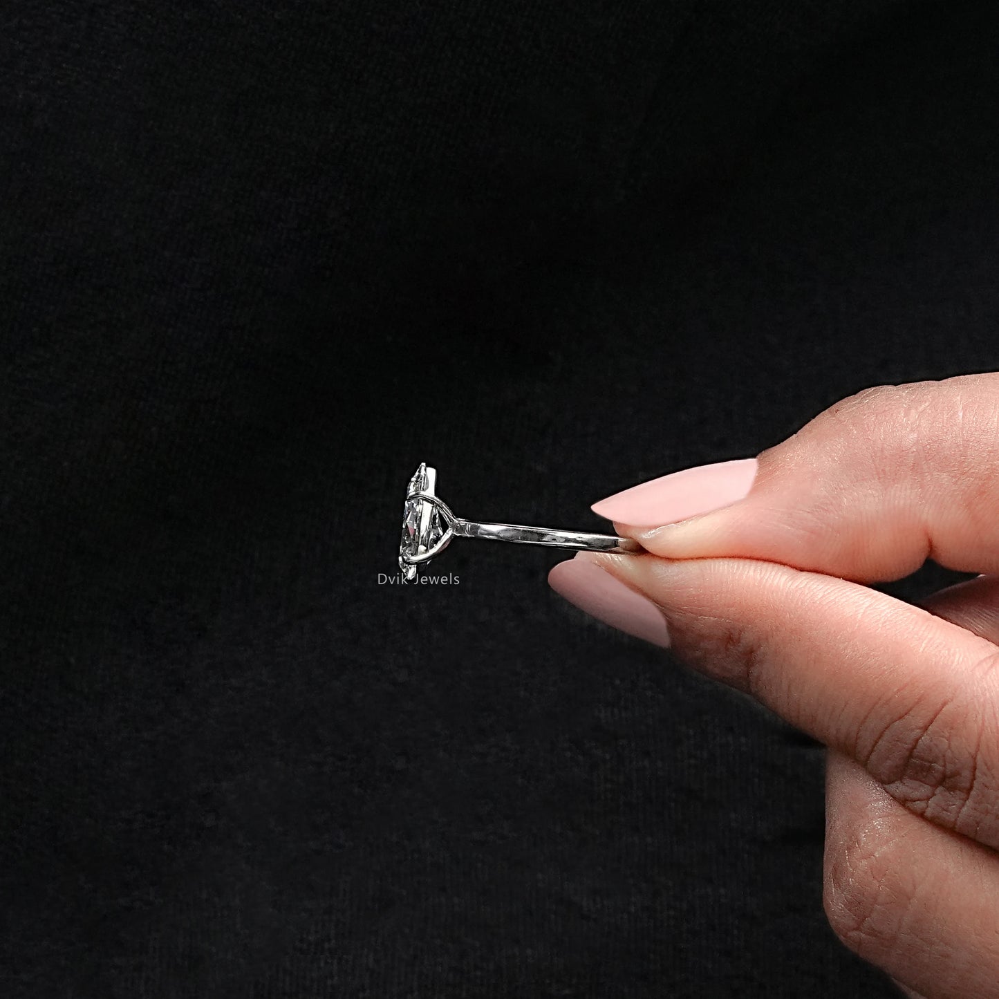 Pear Cut Lab Grown Diamond Solitaire Engagement Ring