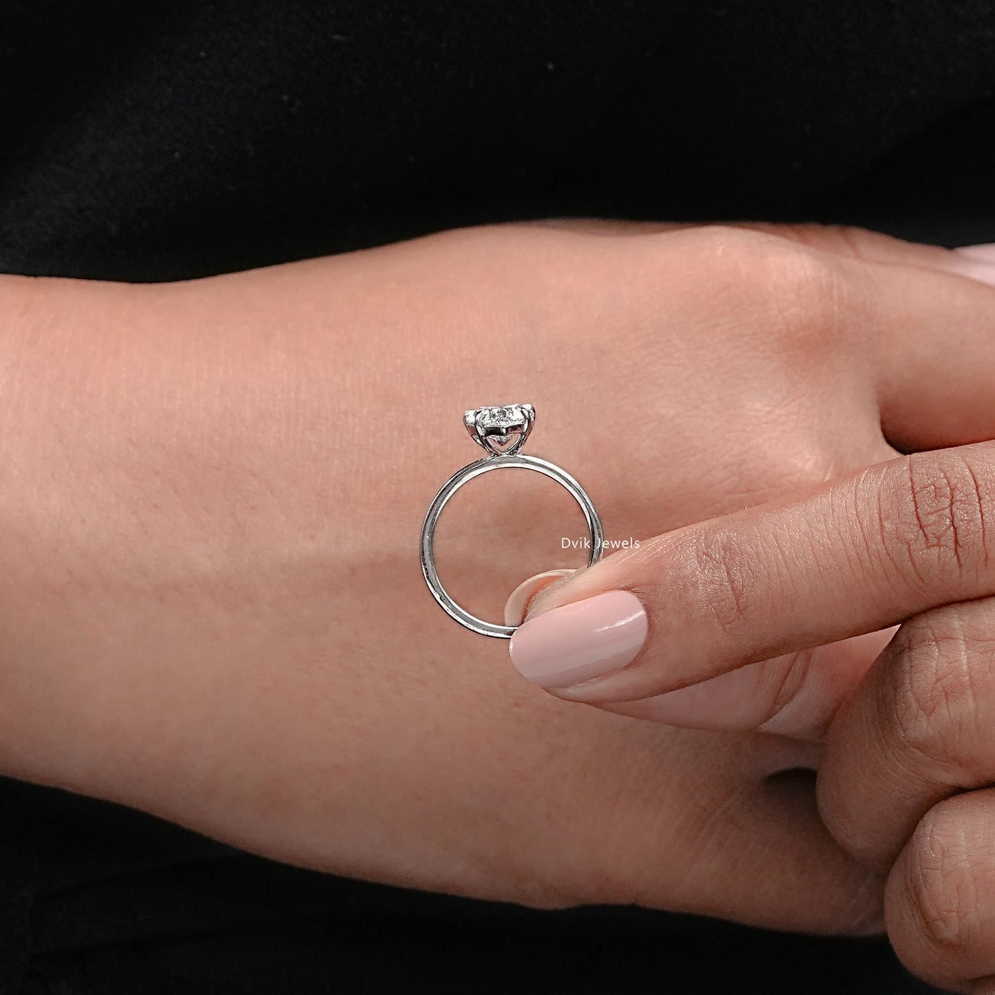 Pear Cut Lab Grown Diamond Solitaire Engagement Ring