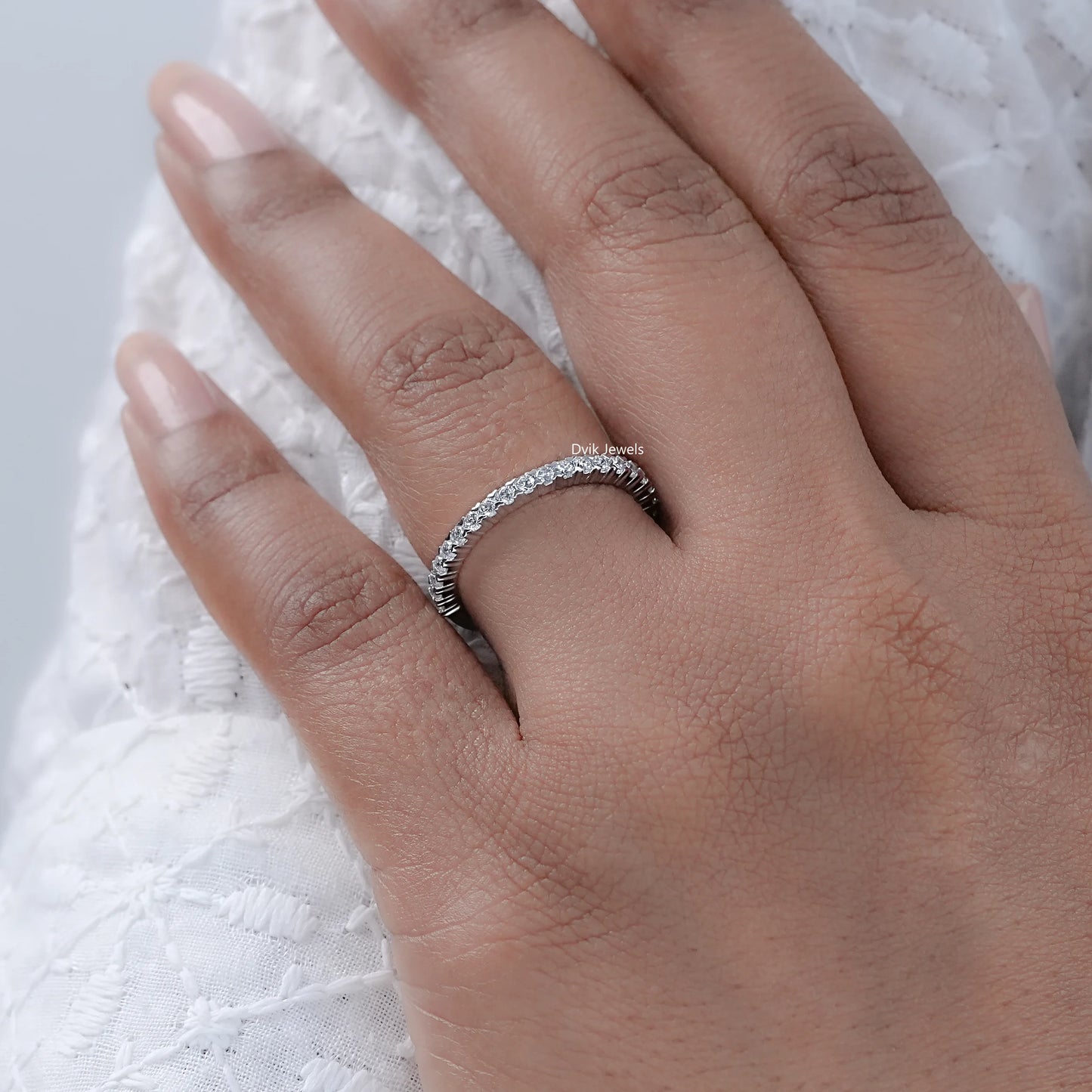 Tiny Round Diamond Eternity Band