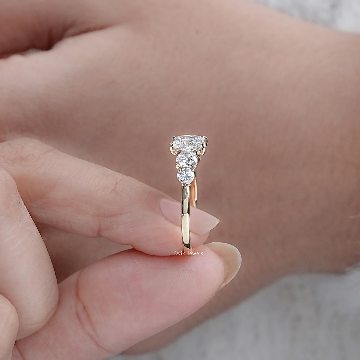 Princess Cut Five Stone Engagement Ring