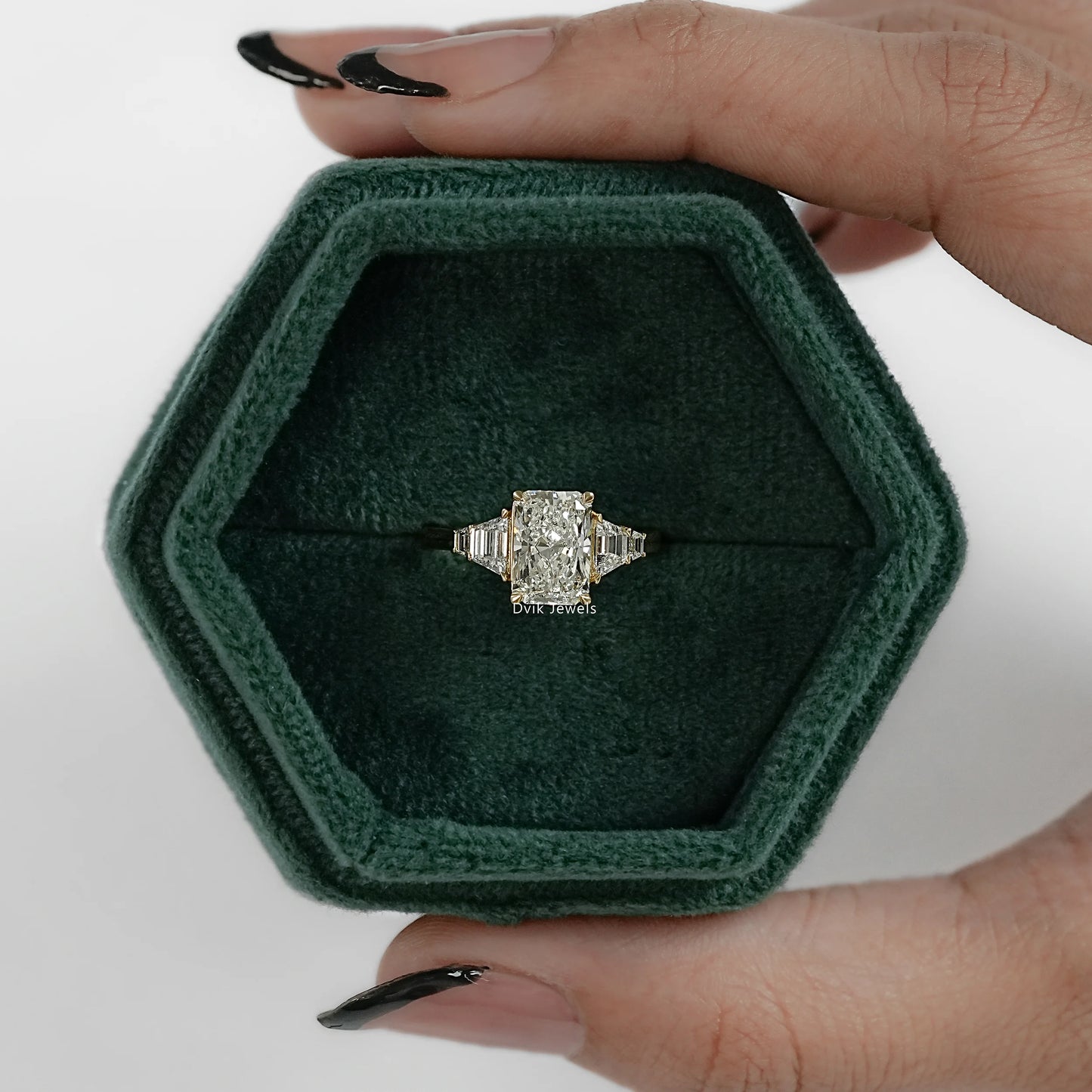 Five Stone Radiant Cut Lab Diamond Ring