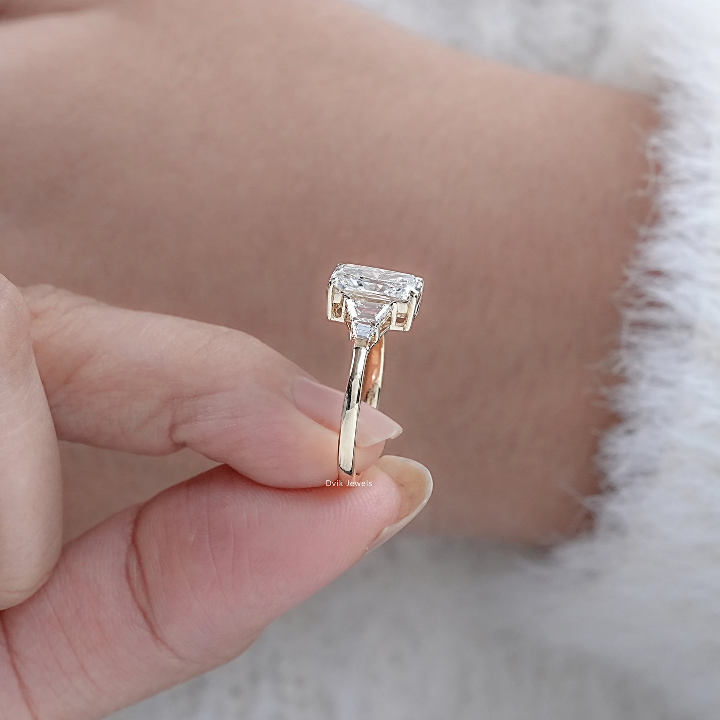 Radiant Cut Prong Set Five Stone Ring