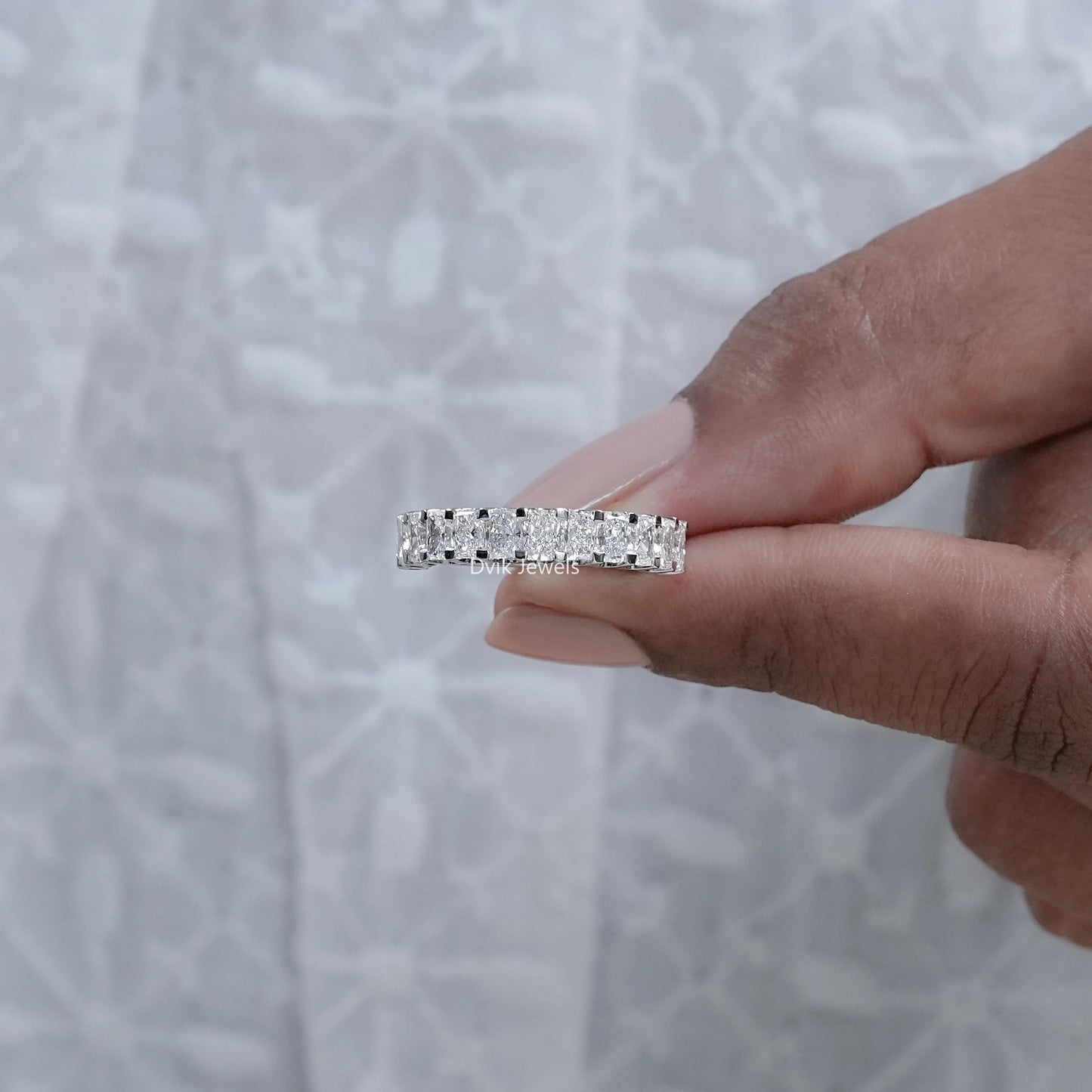 Radiant Cut Lab Diamond Wedding Band