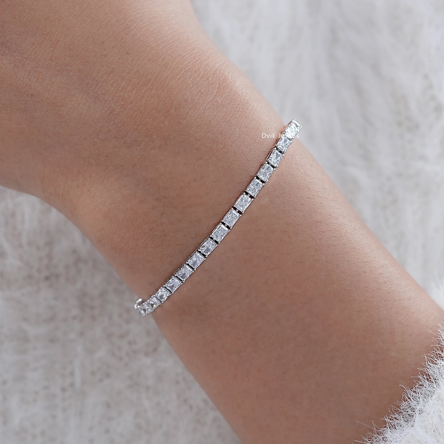 Radiant Cut Lab Diamond Tennis Bracelet