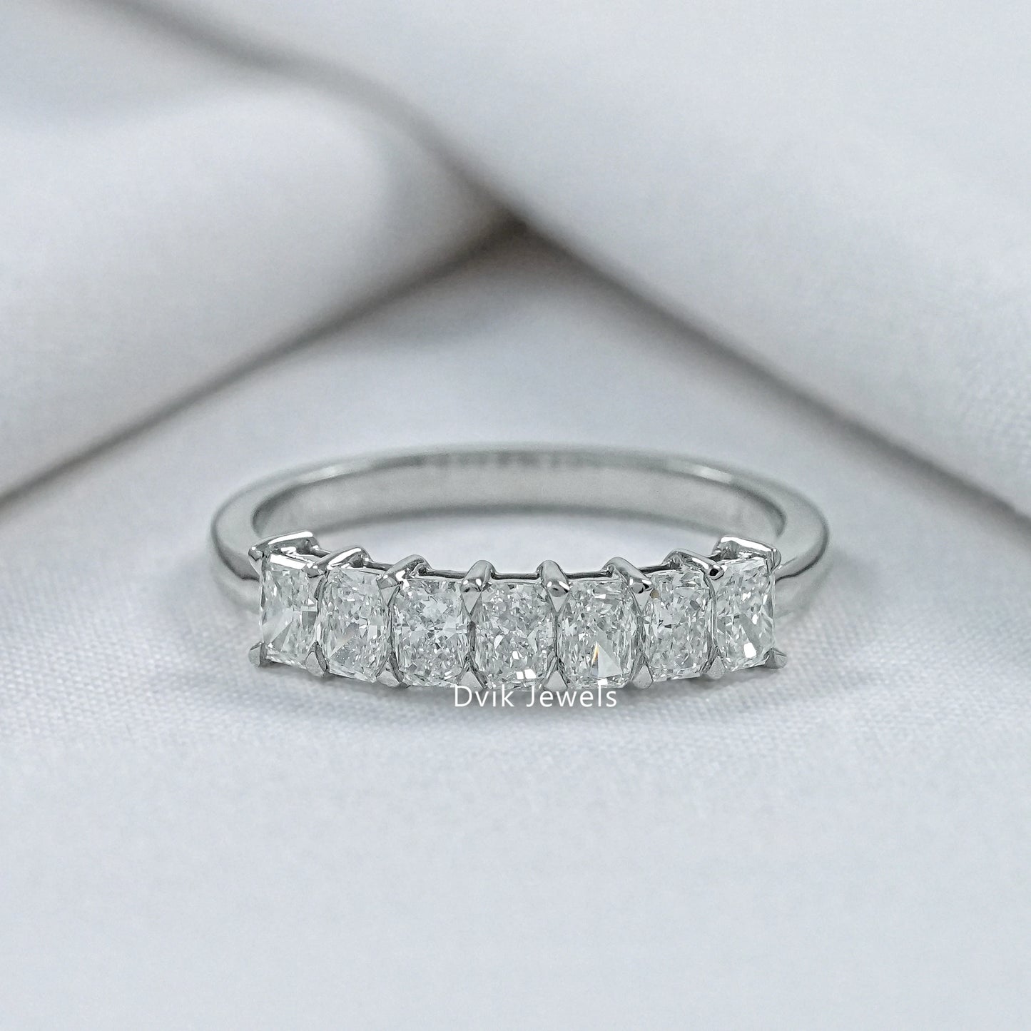 Radiant Cut Seven Stone Half Eternity Diamond Ring