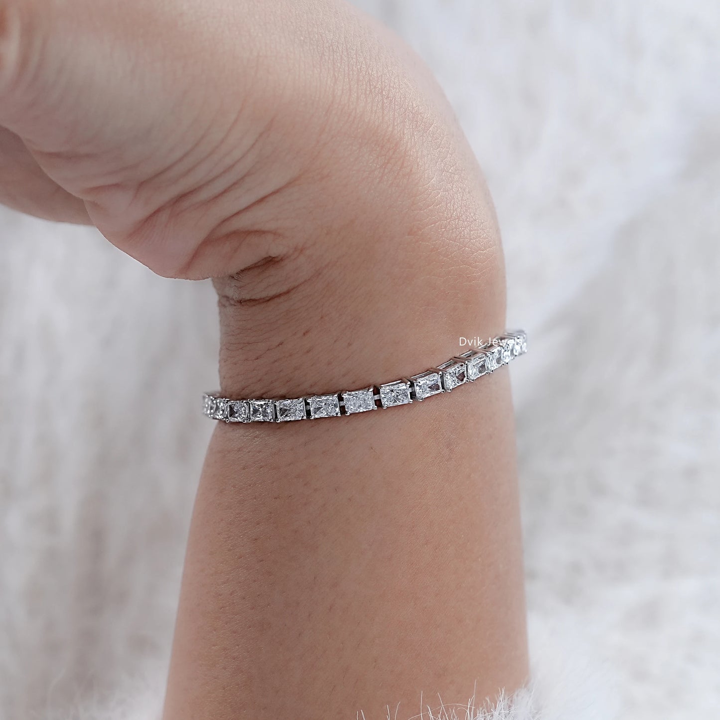 Radiant Cut Lab Diamond Tennis Bracelet