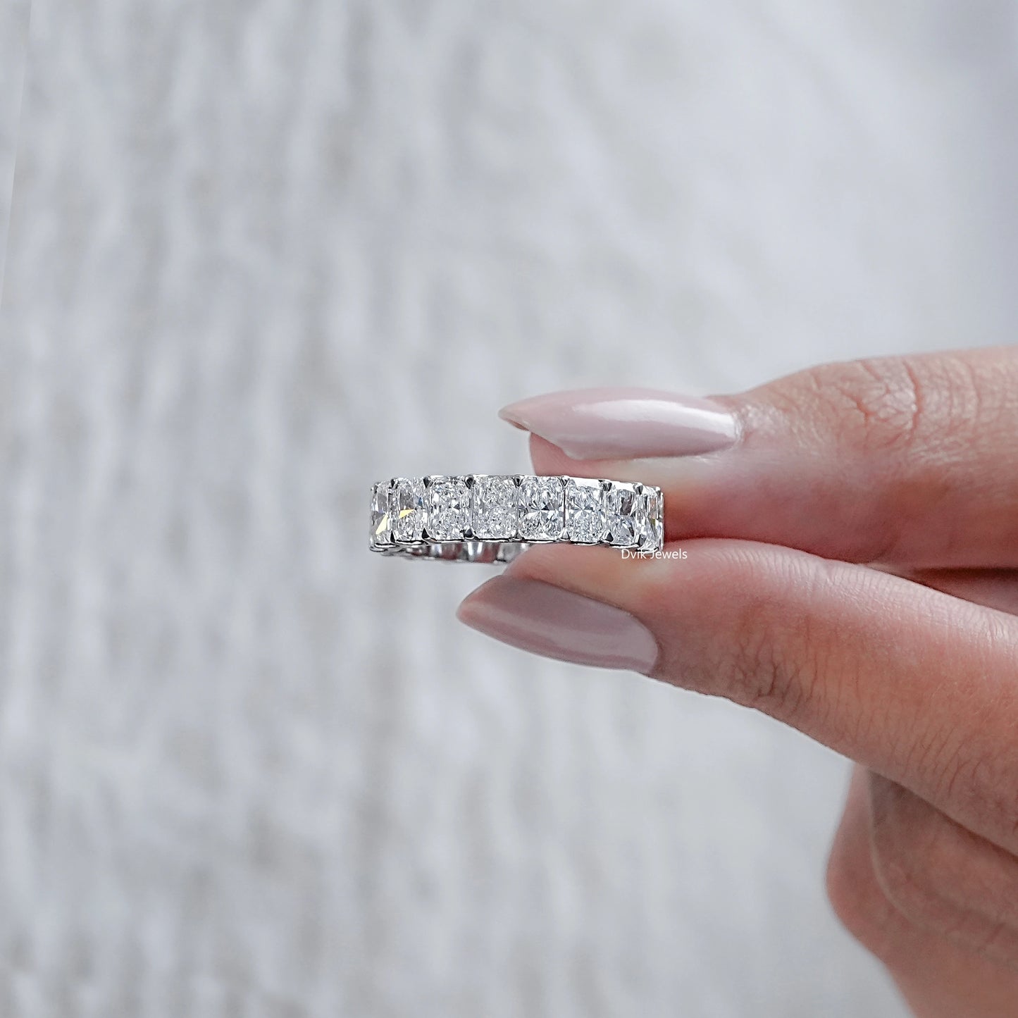 Radiant Cut Lab Diamond Full Eternity Wedding Band