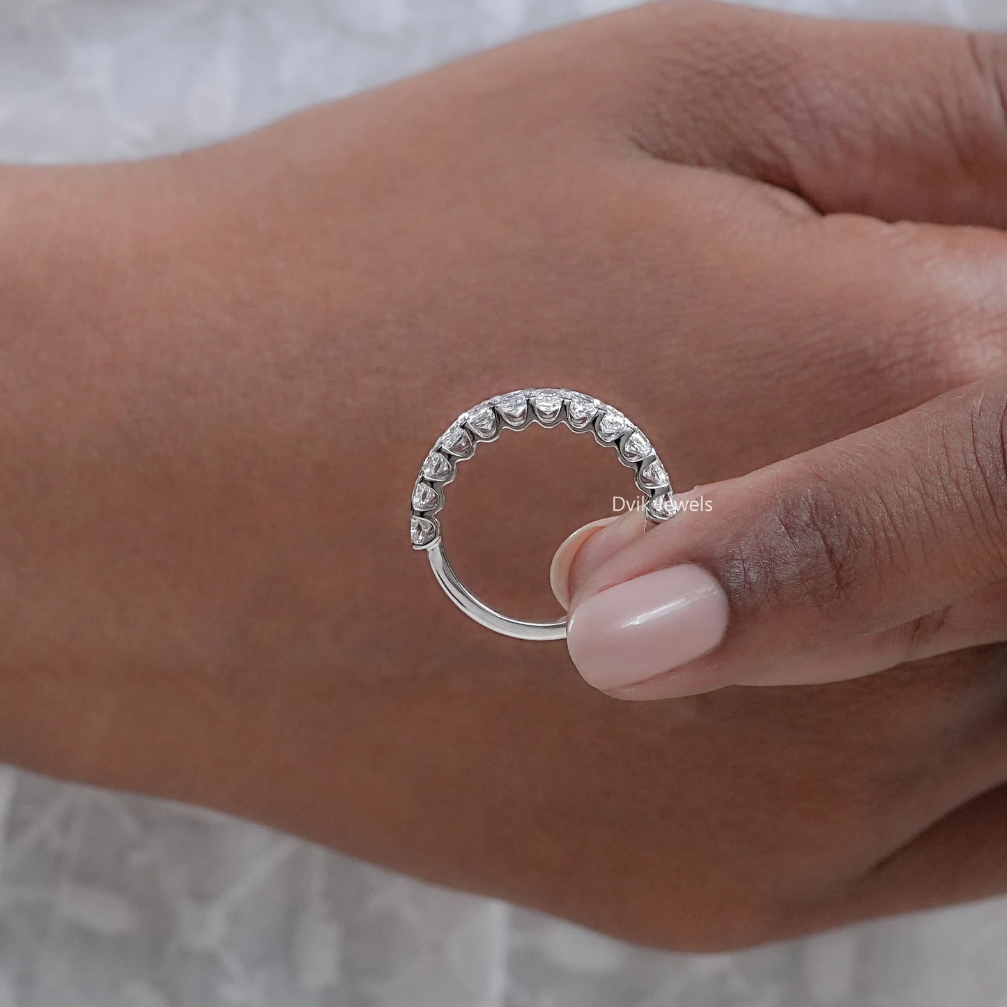 Radiant Cut Lab Diamond Wedding Band