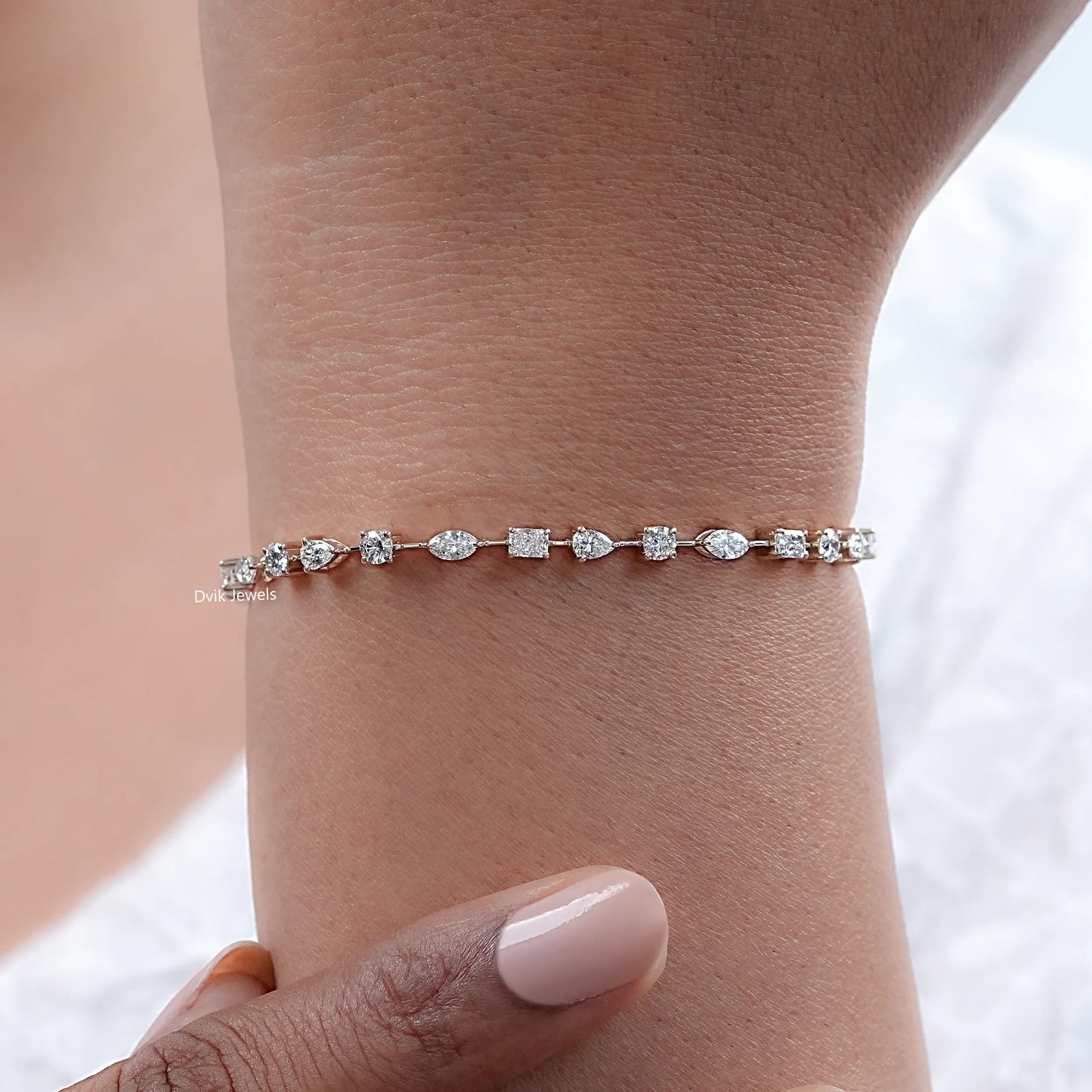 Multi Shape Lab Diamond Stackable Tennis Bracelet