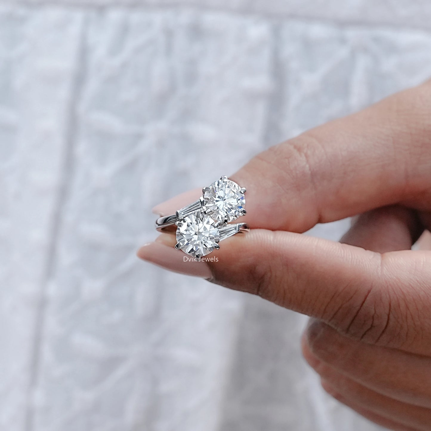 Round Cut Lab Diamond Bypass Anniversary Ring