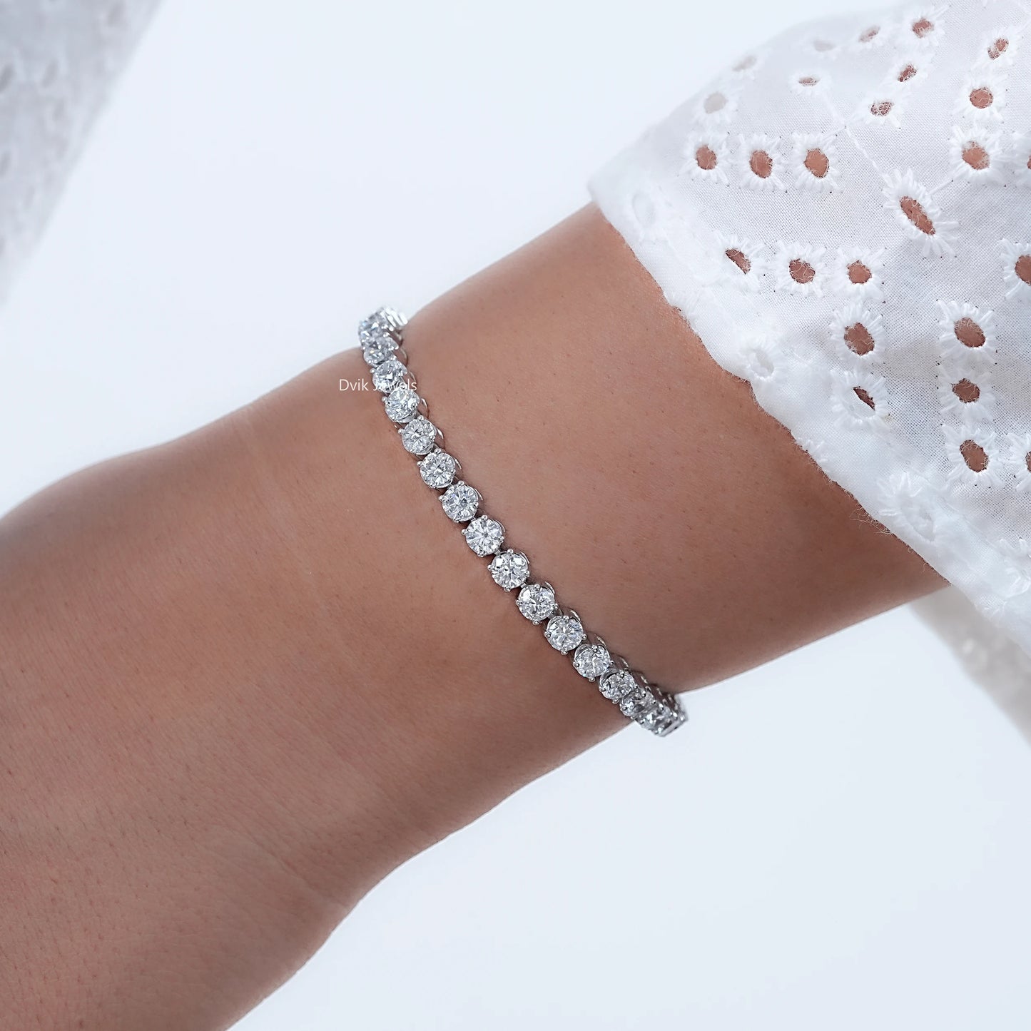 4.00 MM Round Cut Lab Diamond Tennis Bracelet