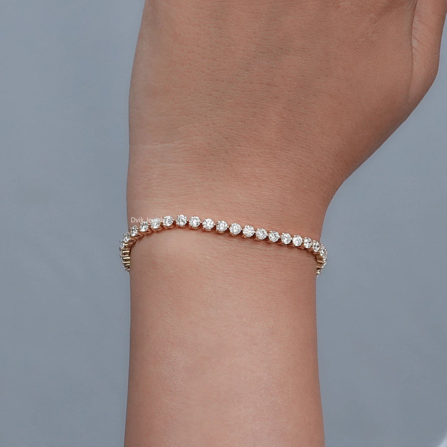 Round Cut Lab Grown Diamond Tennis Bracelet