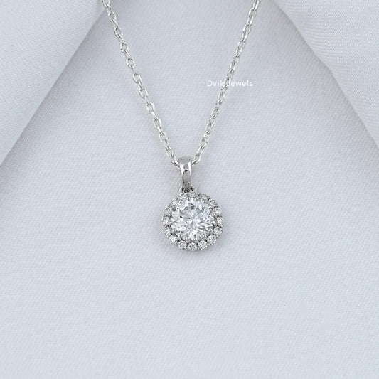 Round Cut Lab Grown Diamond Pendant