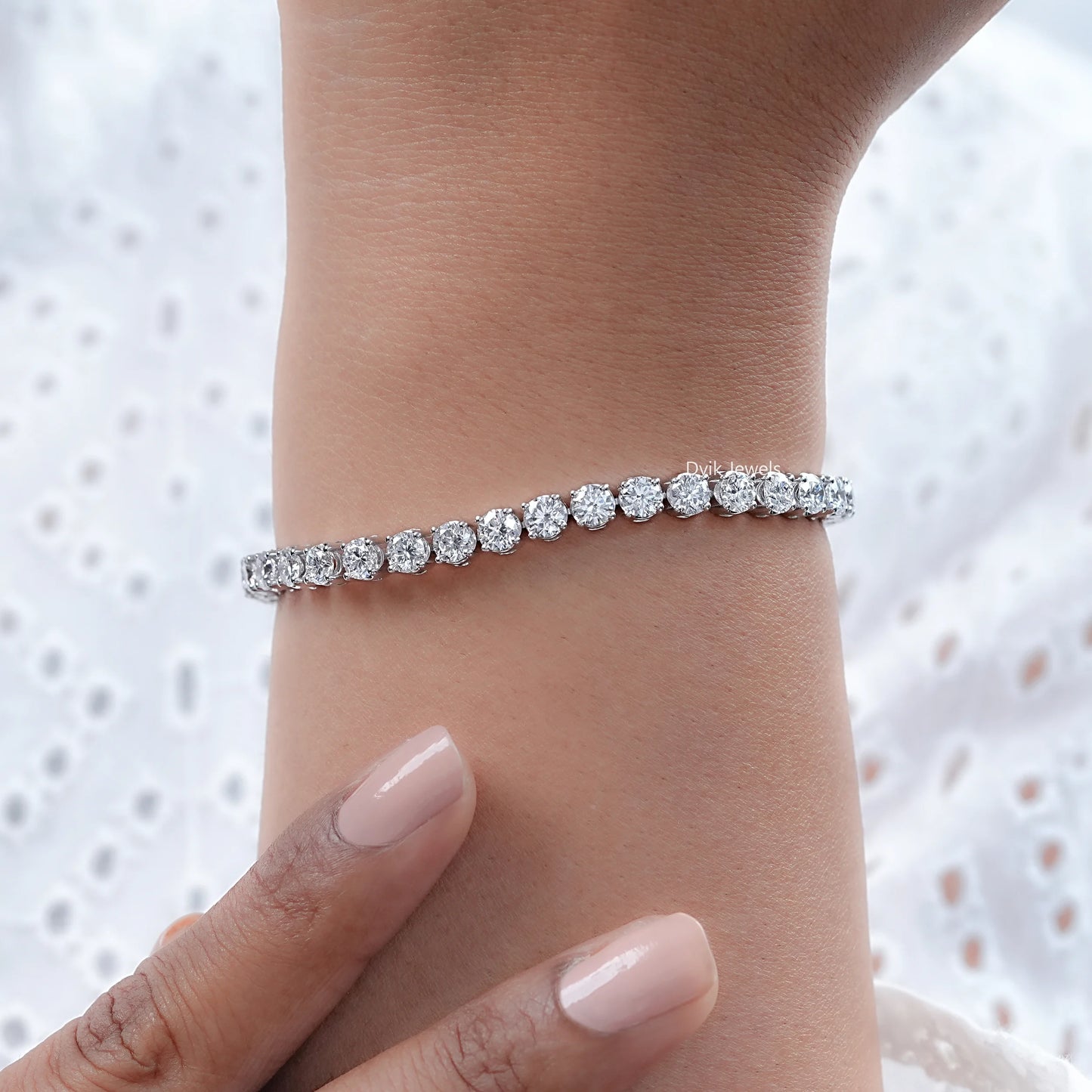 4.00 MM Round Cut Lab Diamond Tennis Bracelet