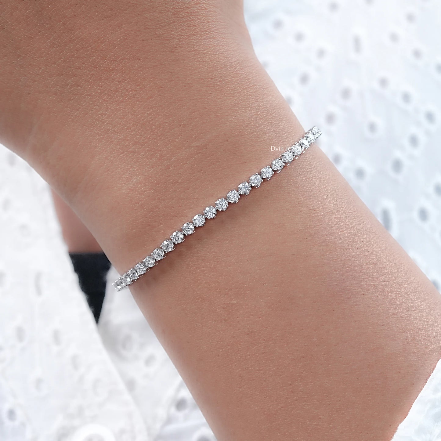 Lab Diamond Round Cut Tennis Bracelet