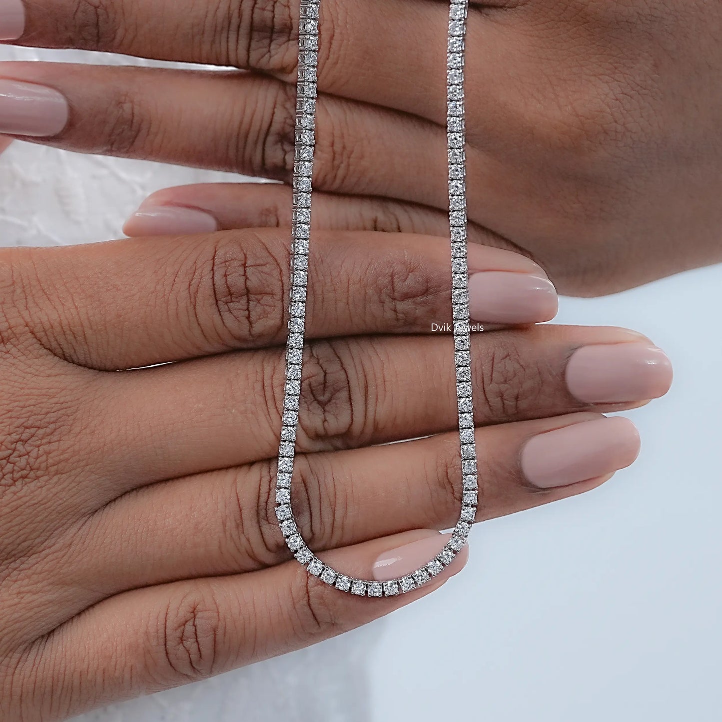 Brilliant Round Cut Lab Diamond Tennis Necklace