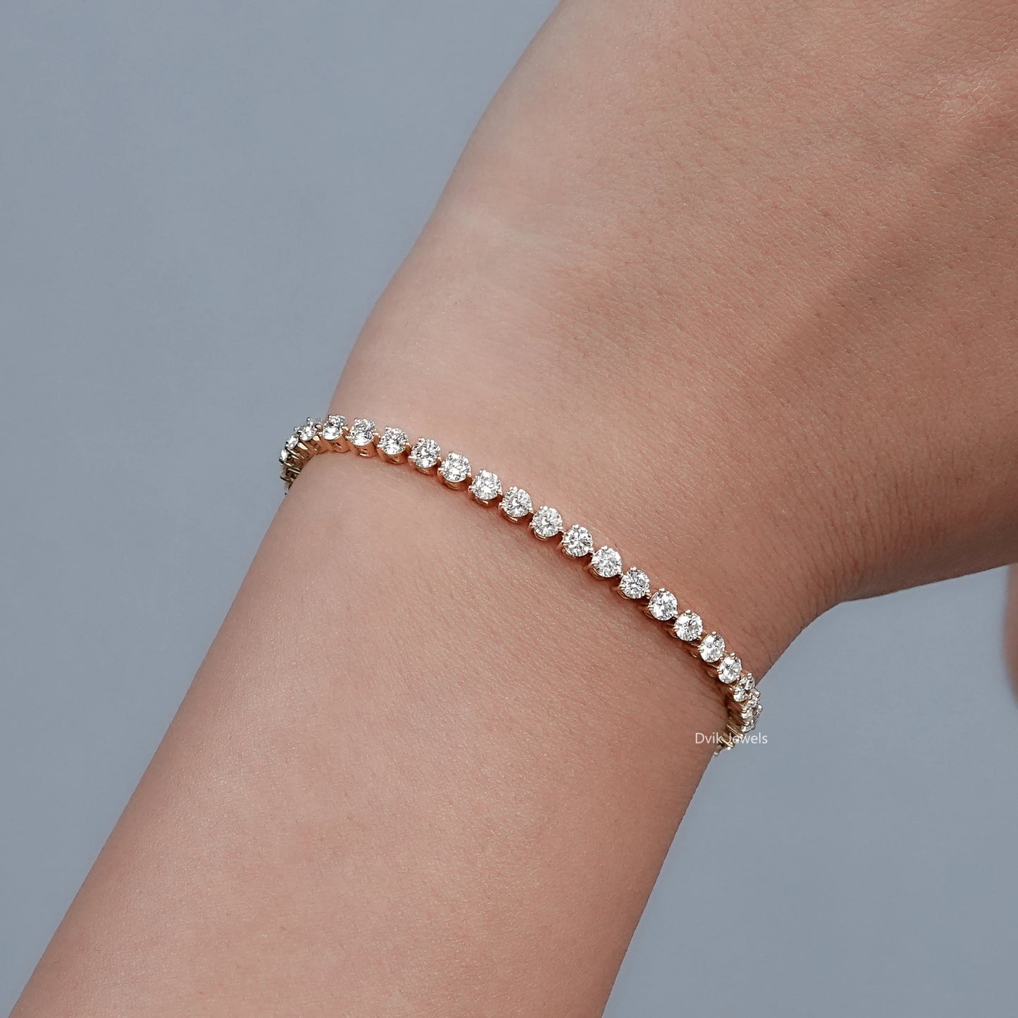 Round Cut Lab Grown Diamond Tennis Bracelet