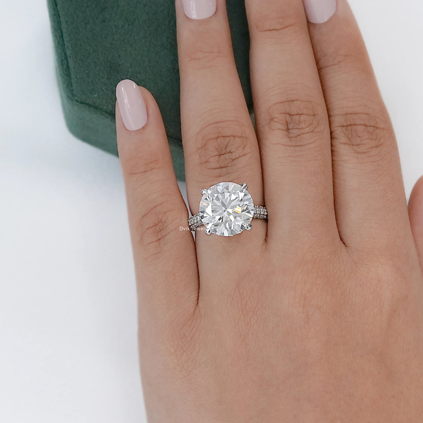 9 CT Round Cut Lab Diamond Wedding Ring