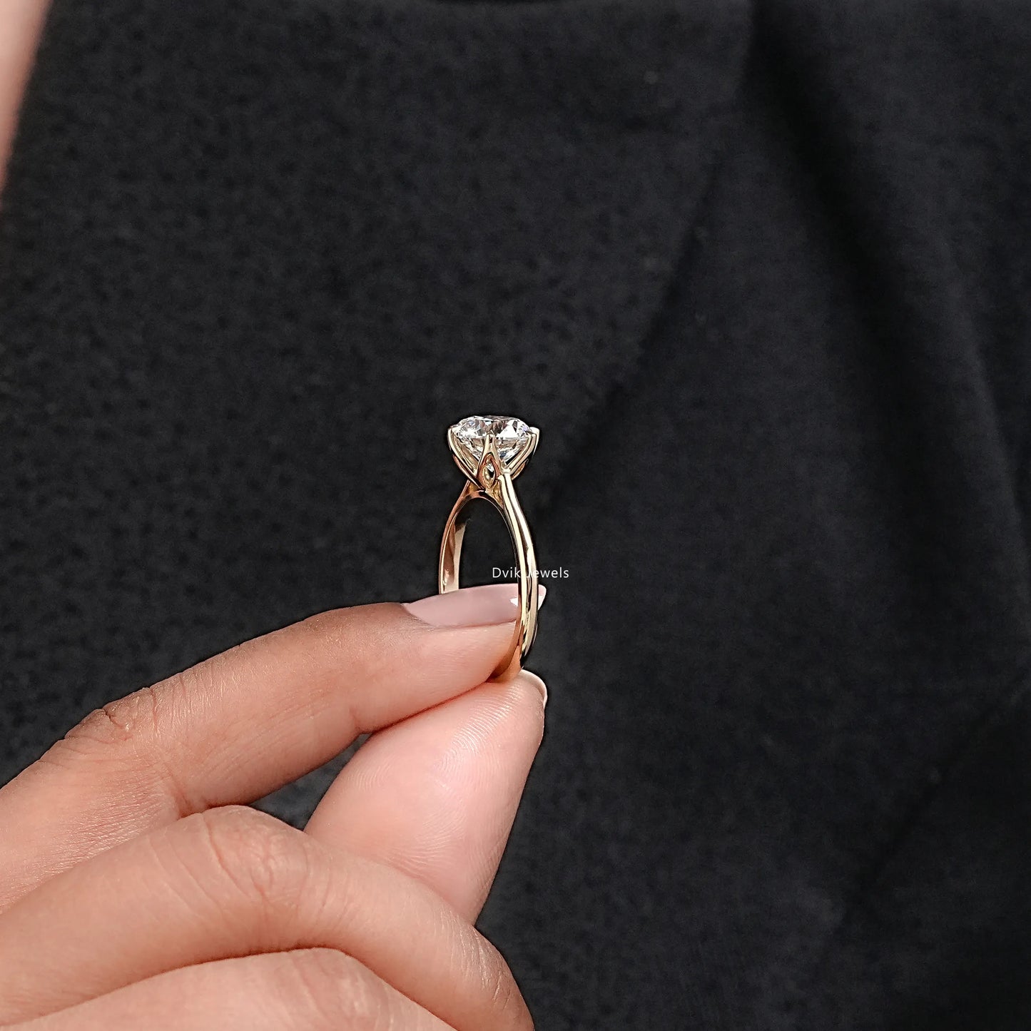 Round Lab Diamond Solitaire Engagement Ring