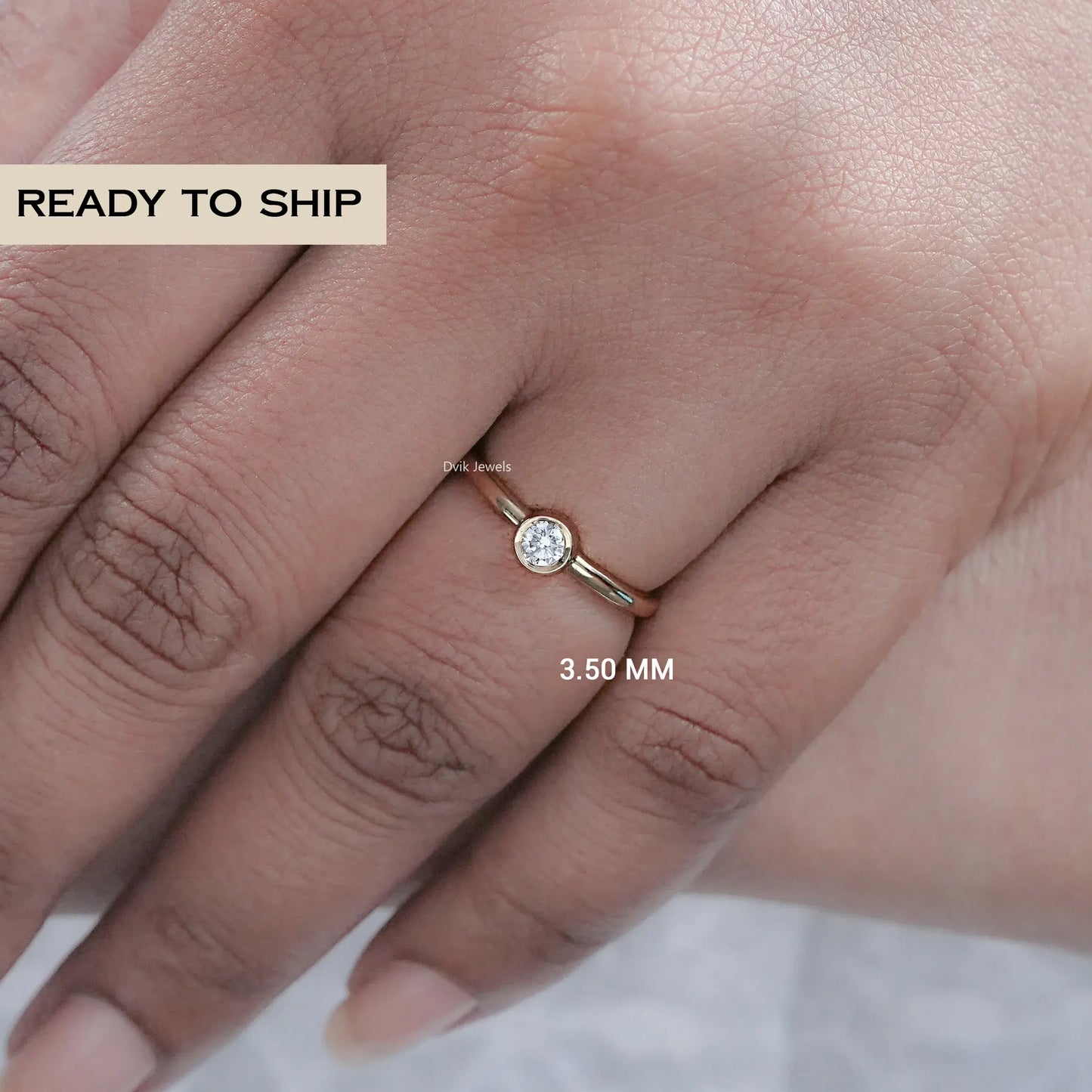 Bezel Set Round Diamond Solitaire Engagement Ring