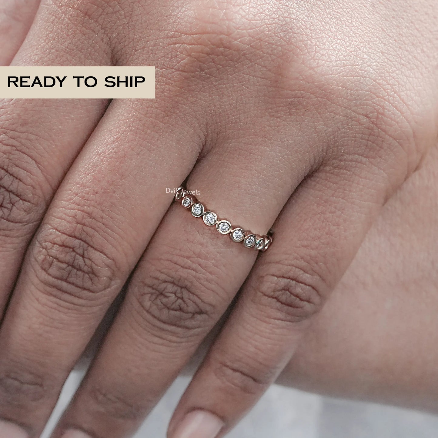 Bezel Set Round Diamond Eternity Wedding Band