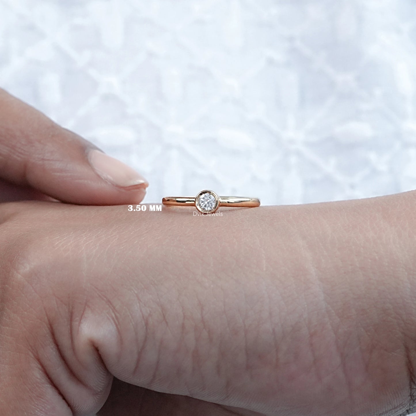 Bezel Set Round Diamond Solitaire Engagement Ring