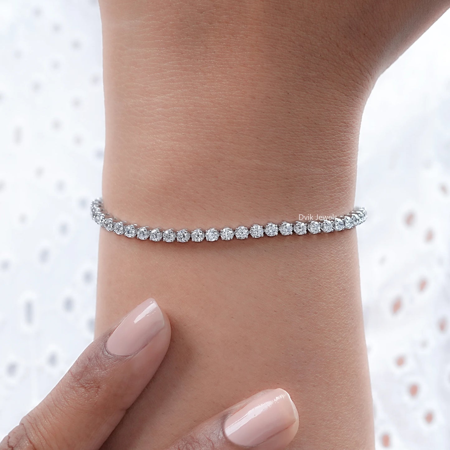 Lab Diamond Round Cut Tennis Bracelet