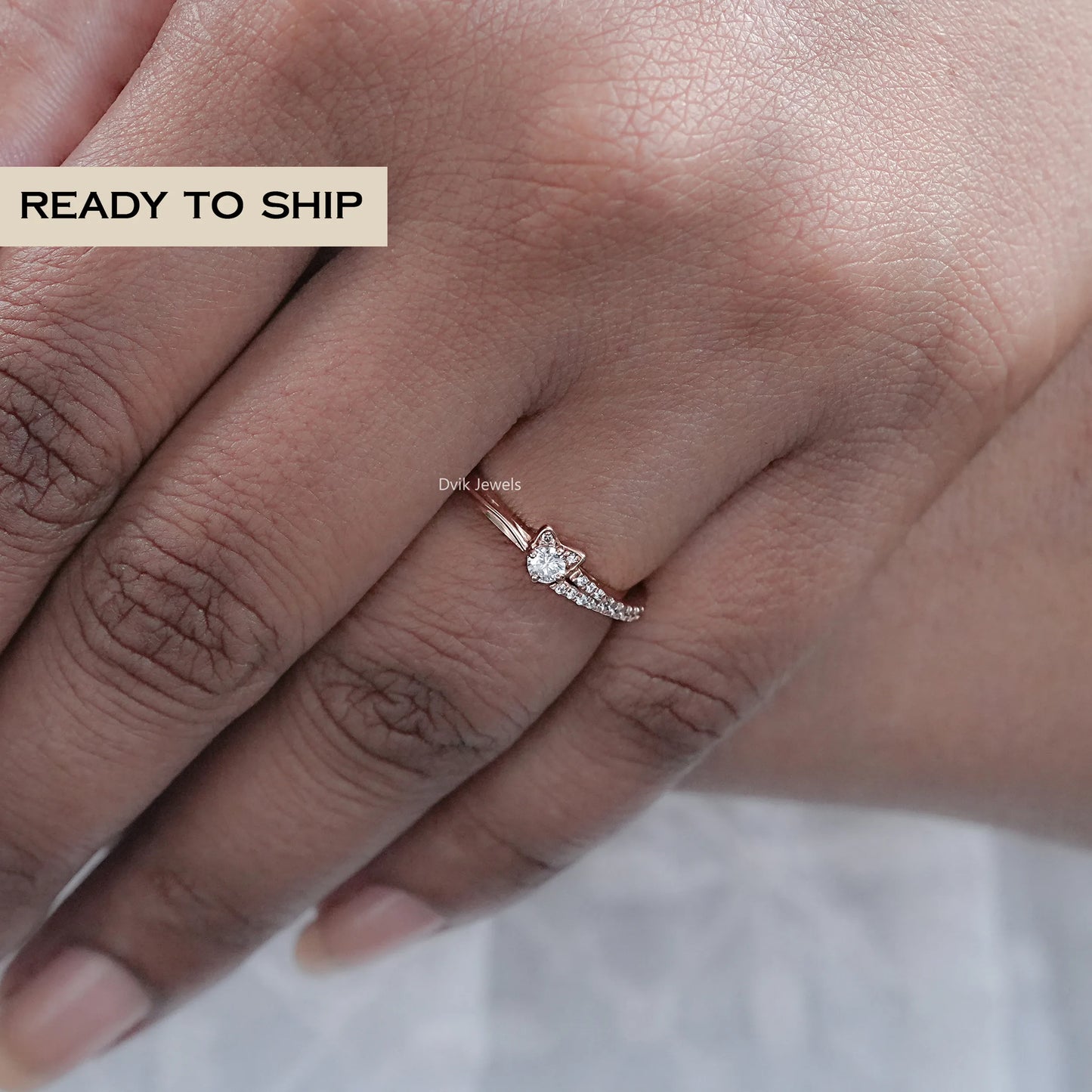 Round Diamond Cat Face Engagement Ring
