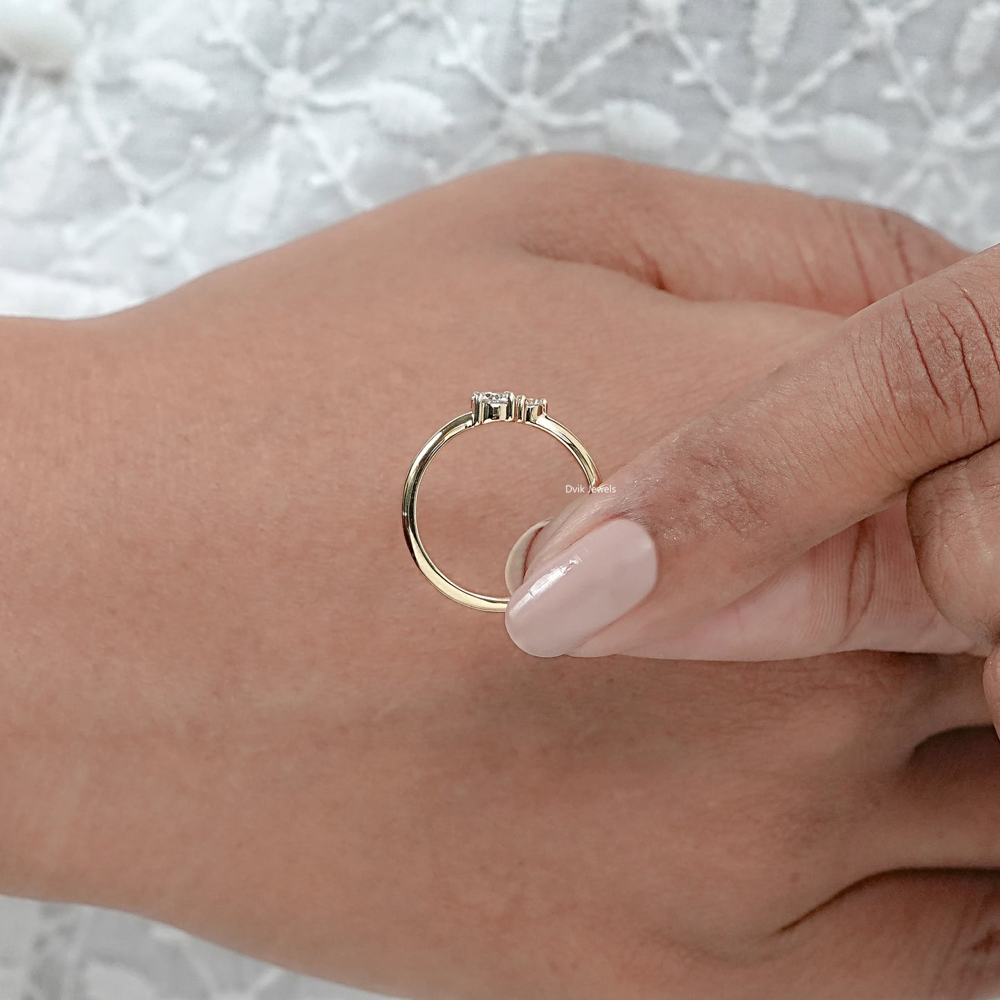Lab Grown Round Diamond Two-Stone Ring