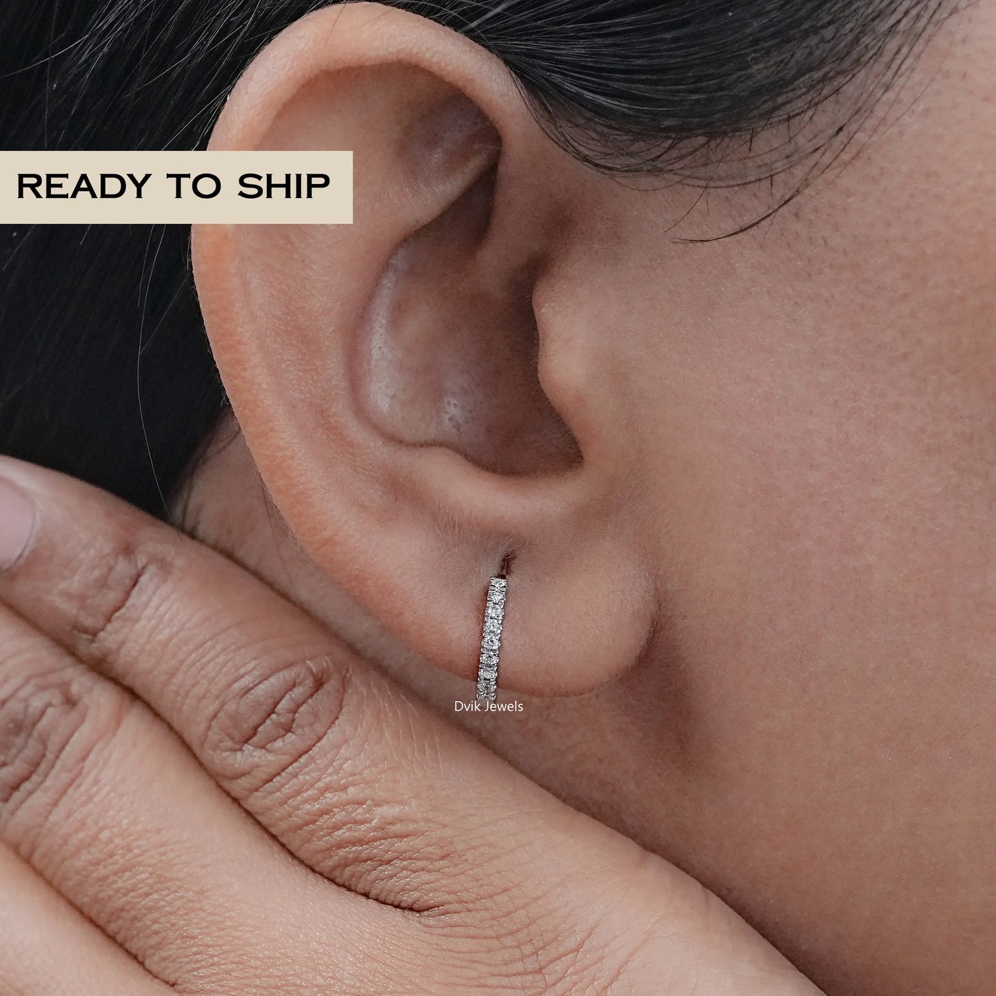 Round Cut Lab Diamond Inside Out Hoop Earrings