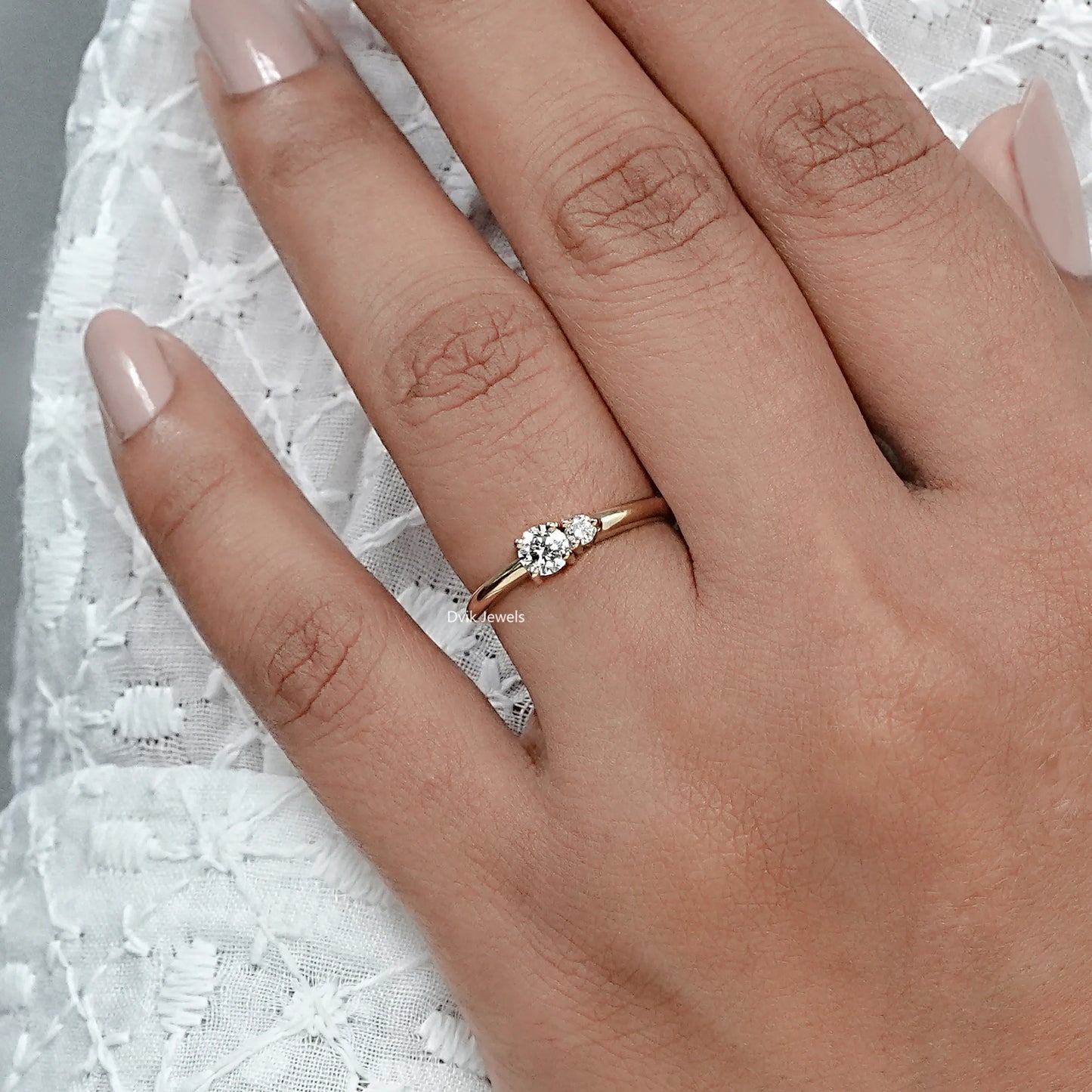 Lab Grown Round Diamond Two-Stone Ring