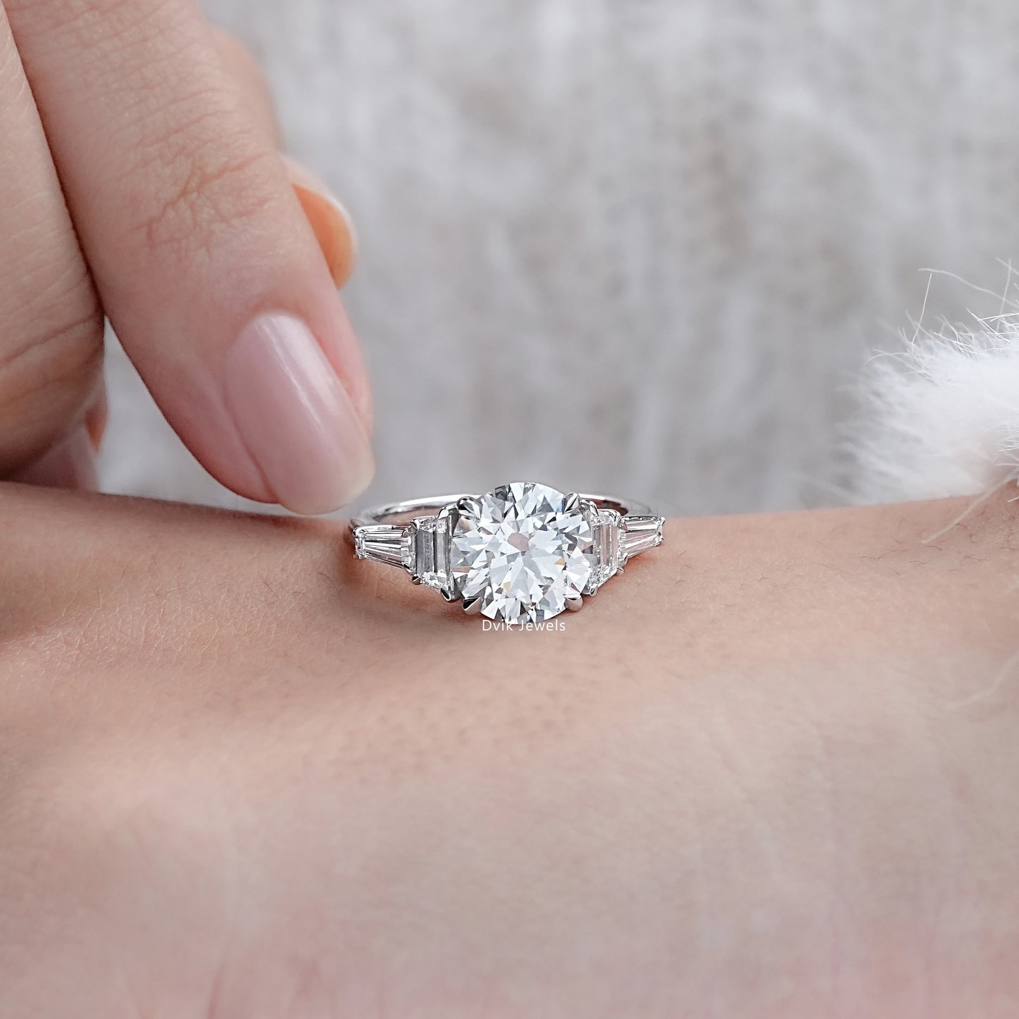 Trapezoid And Tapered Baguette Lab Diamond Five Stone Ring