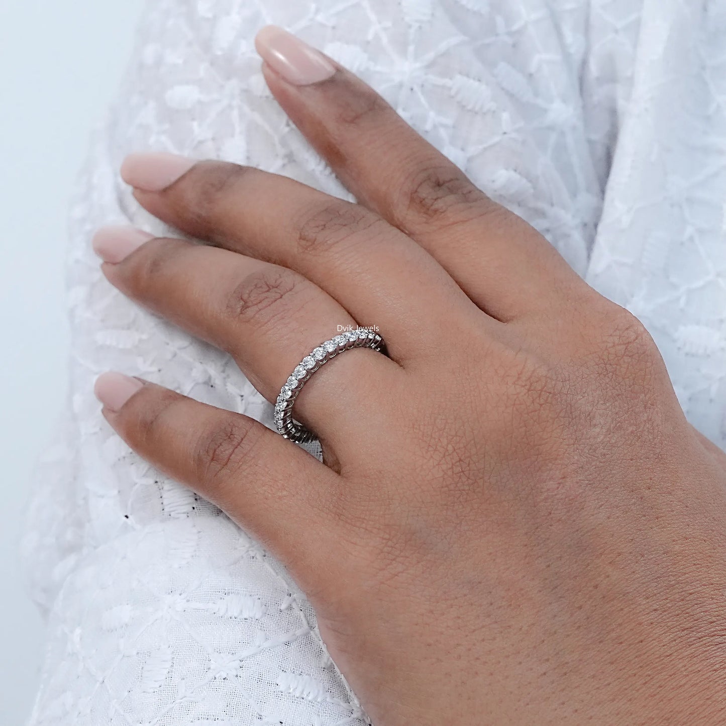 Round Lab Grown Diamond Full Eternity Band
