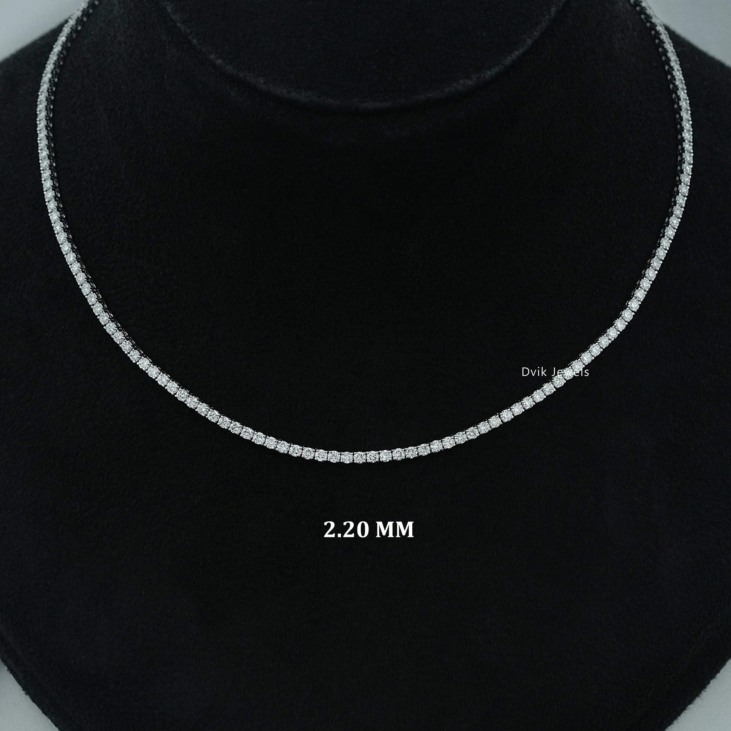 Lab Grown Round Diamond Tennis Necklace For Women – Dvik Jewels