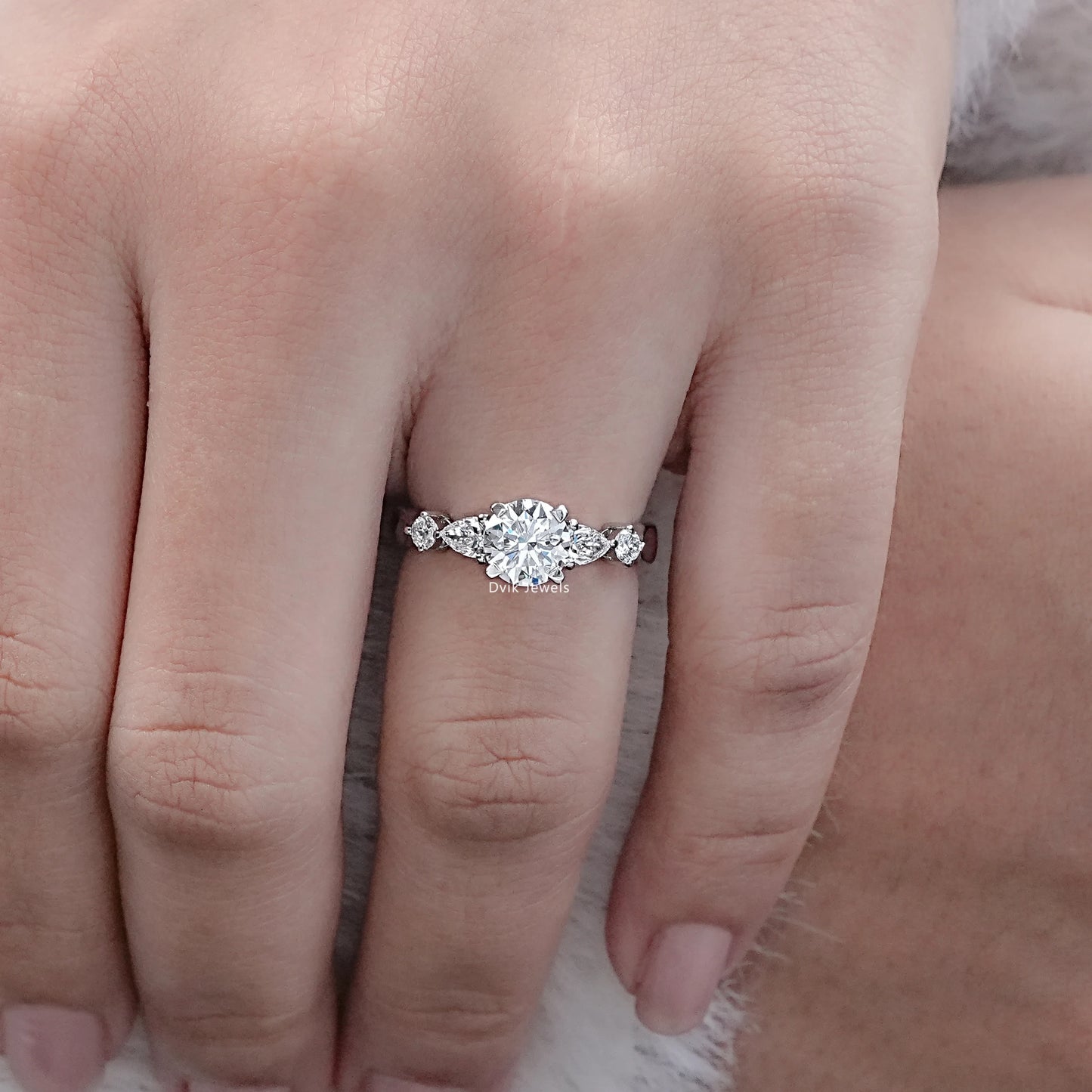 Round Cut Five Stone Engagement Ring