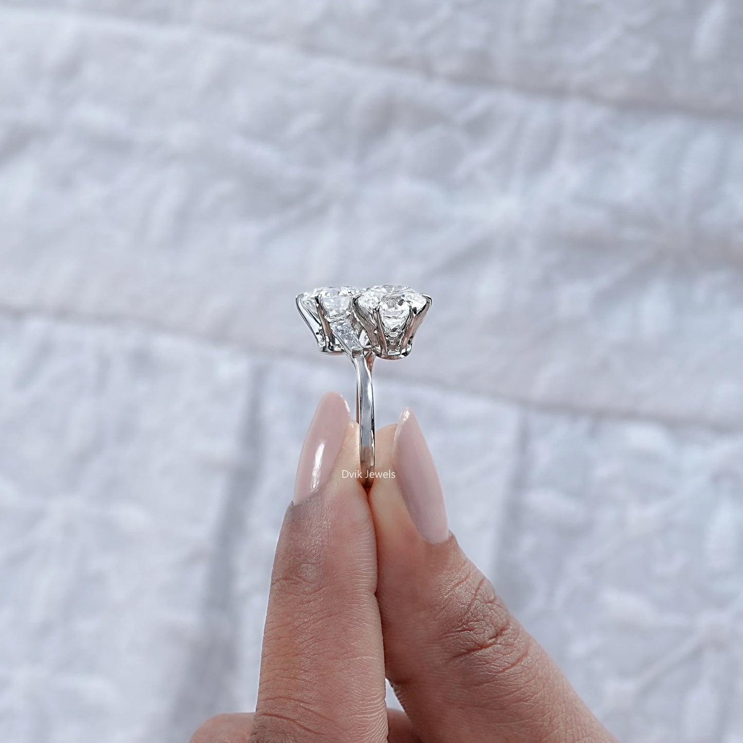 Round Cut Lab Diamond Bypass Anniversary Ring