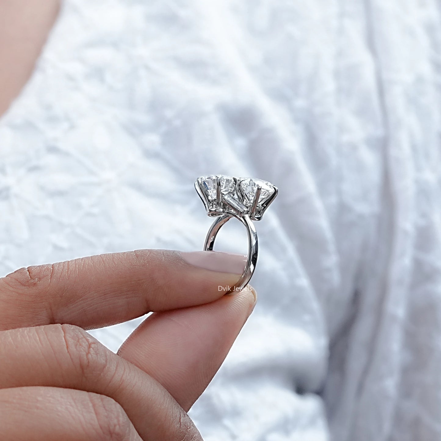 Round Cut Lab Diamond Bypass Anniversary Ring