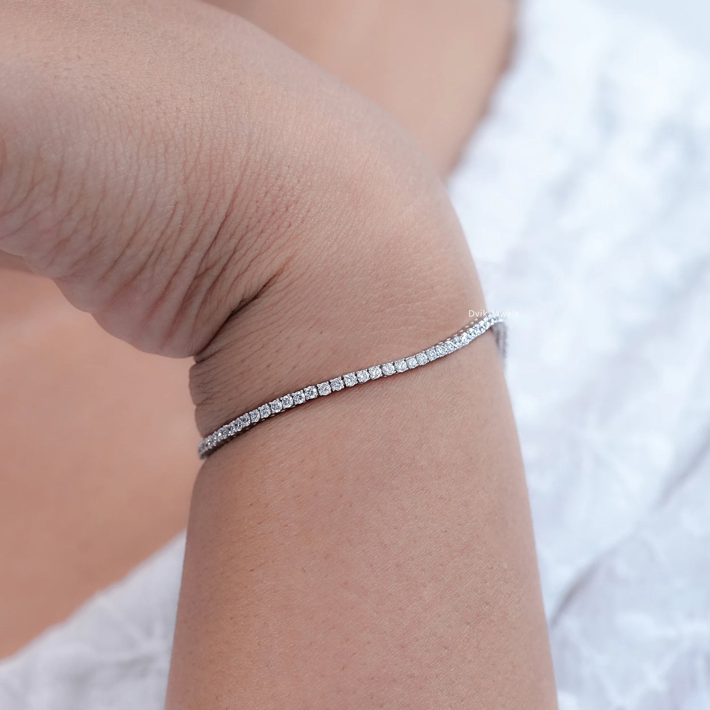 Lab Grown Round Diamond Tennis Bracelet