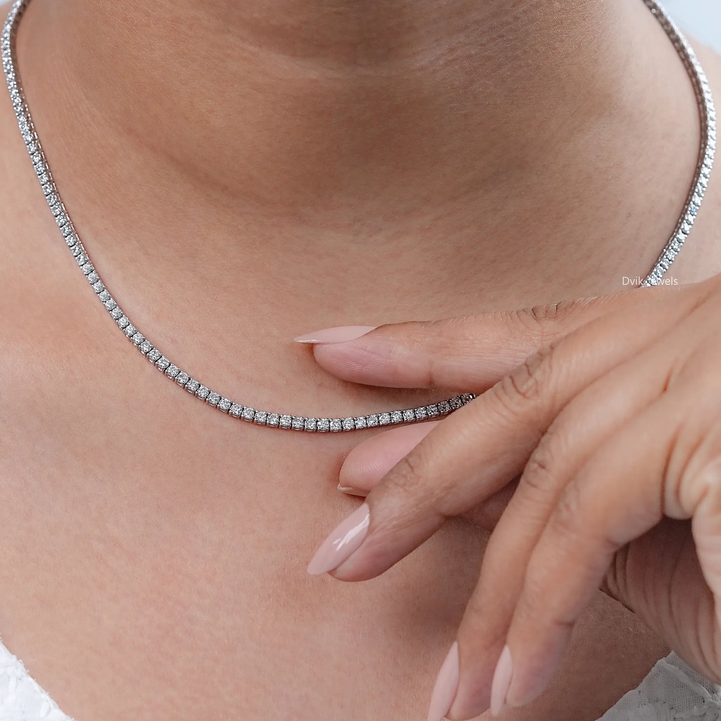 Brilliant Round Cut Lab Diamond Tennis Necklace
