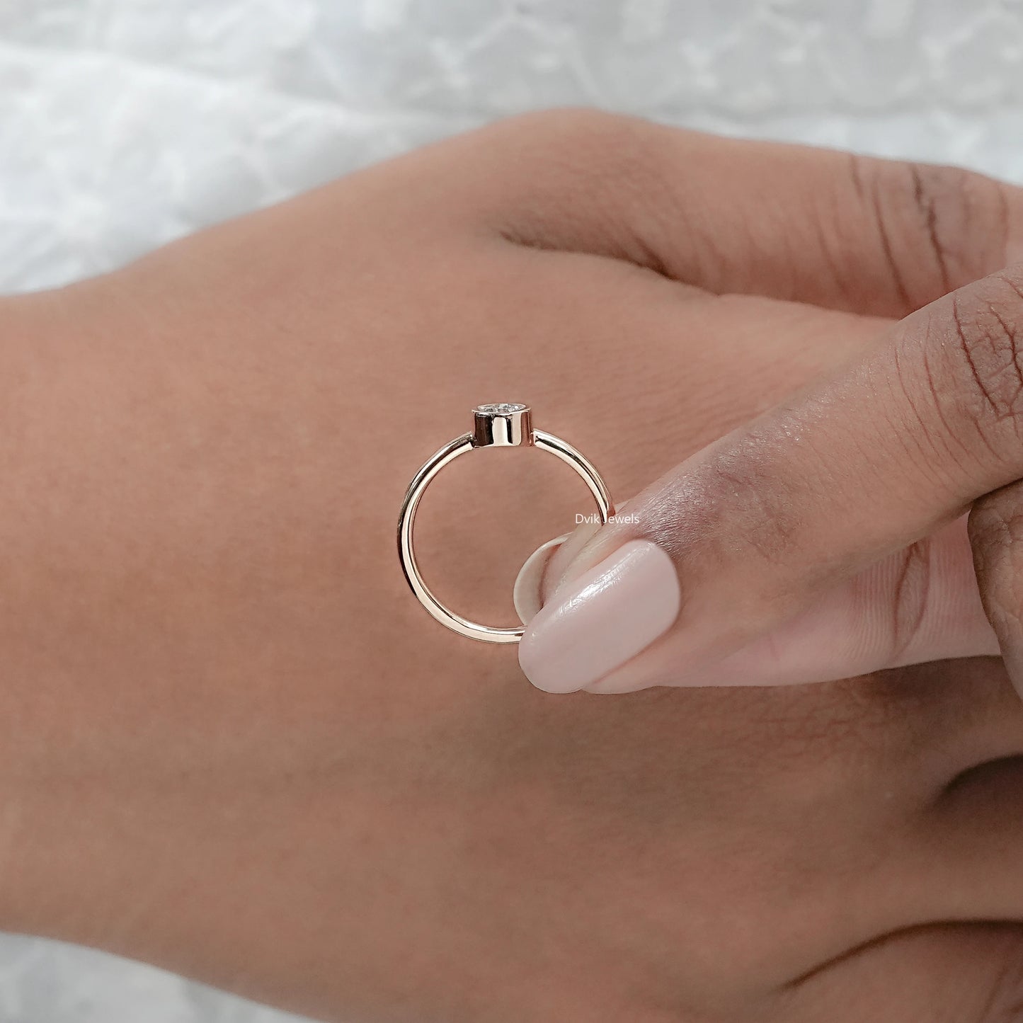 Round Diamond Bezel Set Solitaire Ring